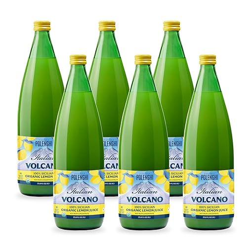 Volcano Bursts - Jugo de limón italiano orgánico, 33.8 onzas (paquete de 6)