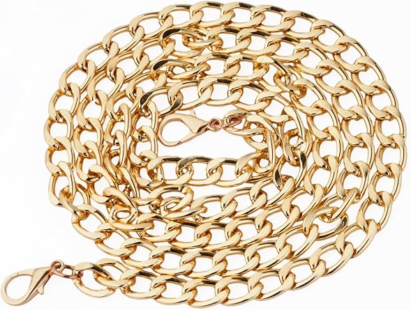 Metal Chain Strap for Handbag & Clutch 47 Inch Crossbody Shoulder Purse Replacement with Clasps
