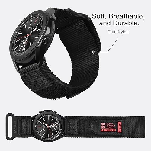 Miniatura 4 de Compatible con Samsung Galaxy Watch 3 de 1.772 in, correa deportiva de nailon resistente con diseño de bucle tejido, correa de repuesto resistente