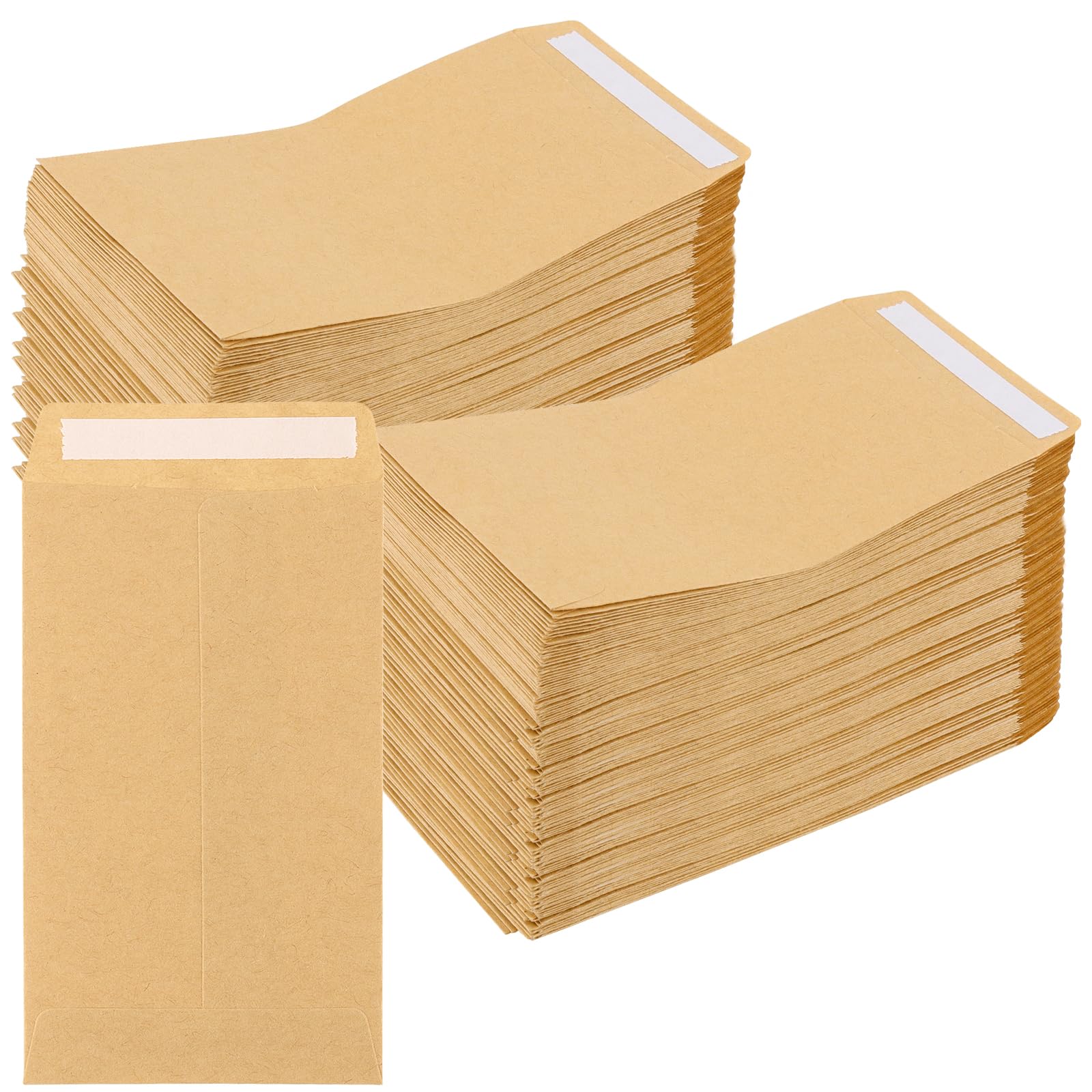 Enveloppes kraft auto-adhésives 6x10 cm marron lot 600 pour cadeaux cartes argent