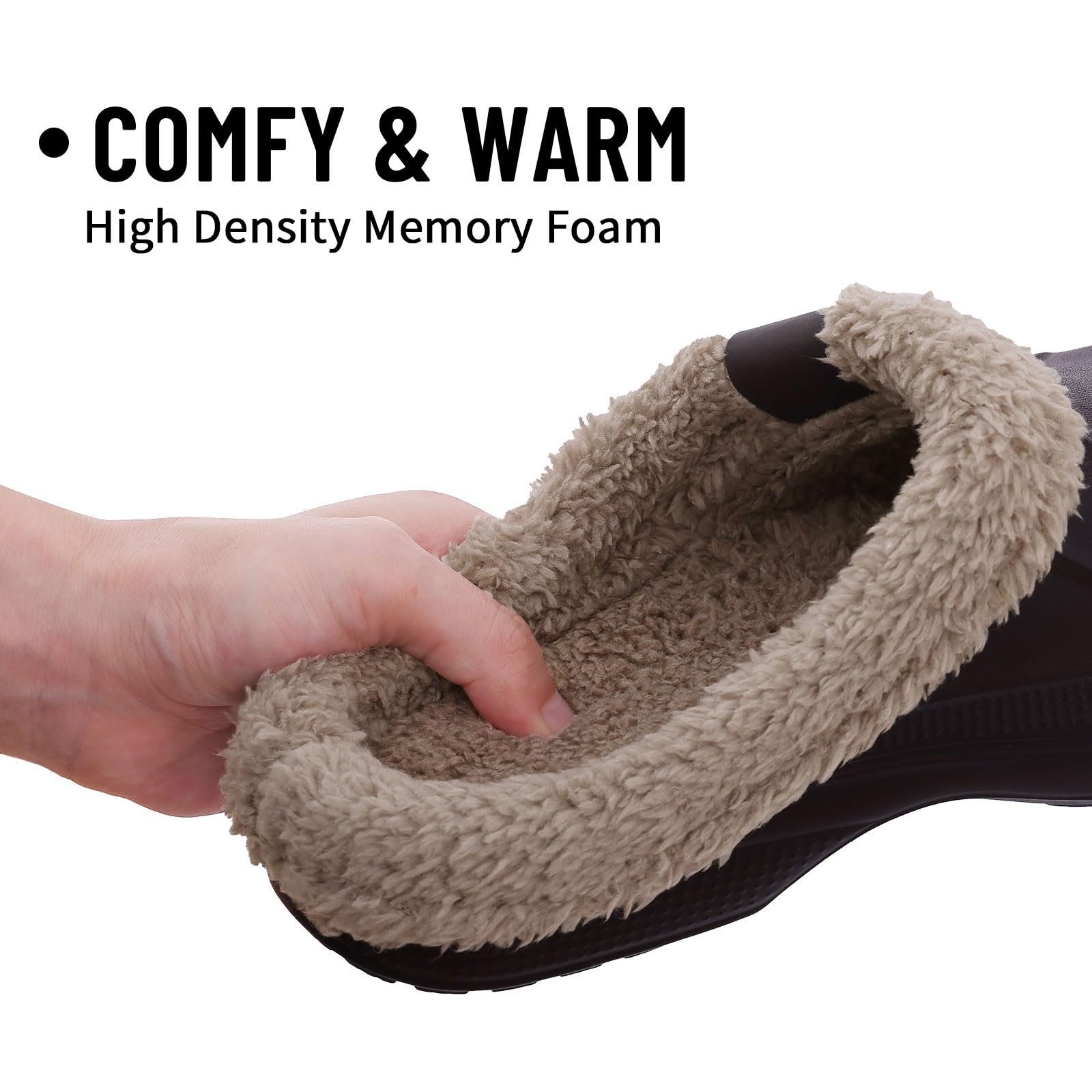 Beslip Unisex Fur Lined Clog Holzschuh
