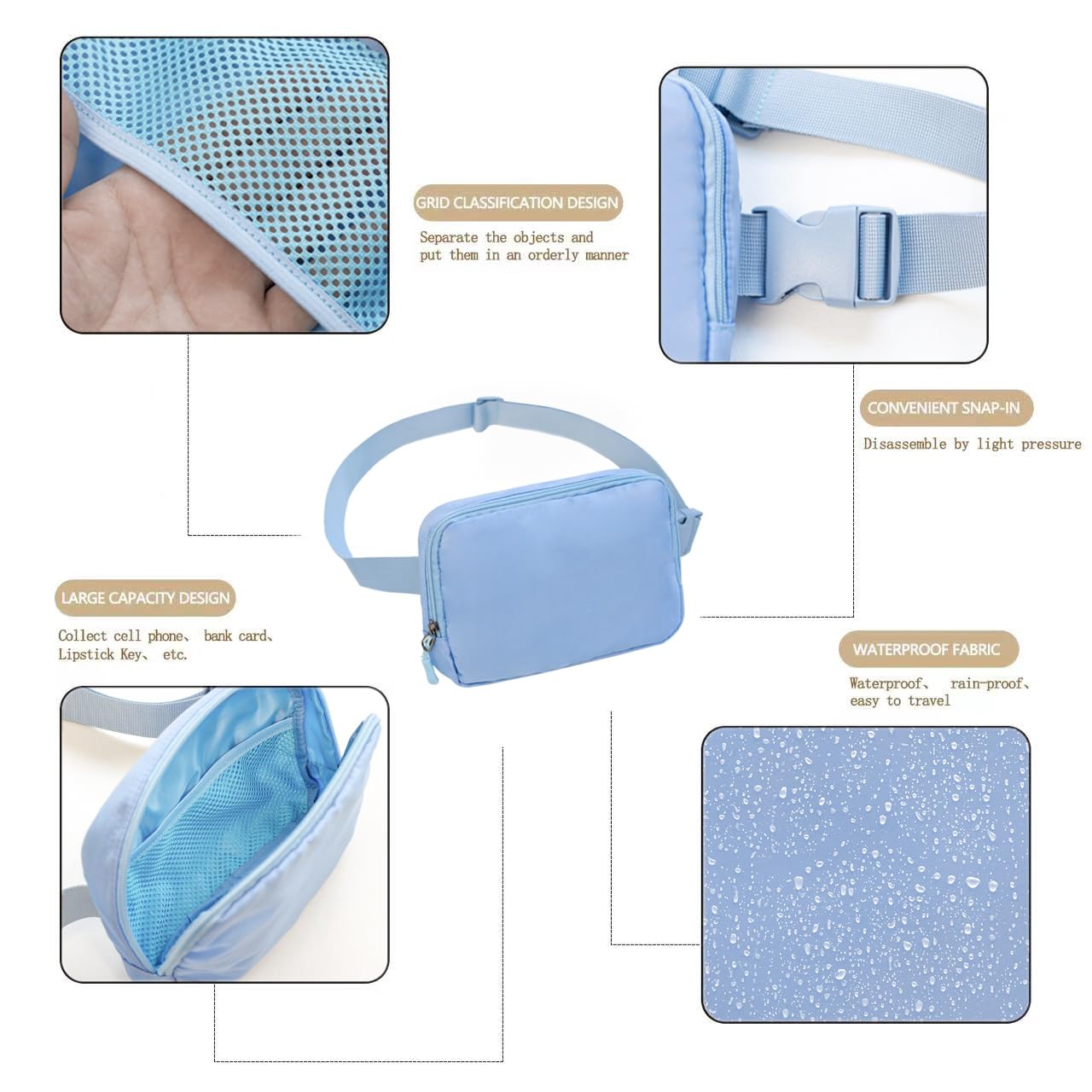 Belt bag Fanny pack crossbody bags for women Everywhere belt bag ()