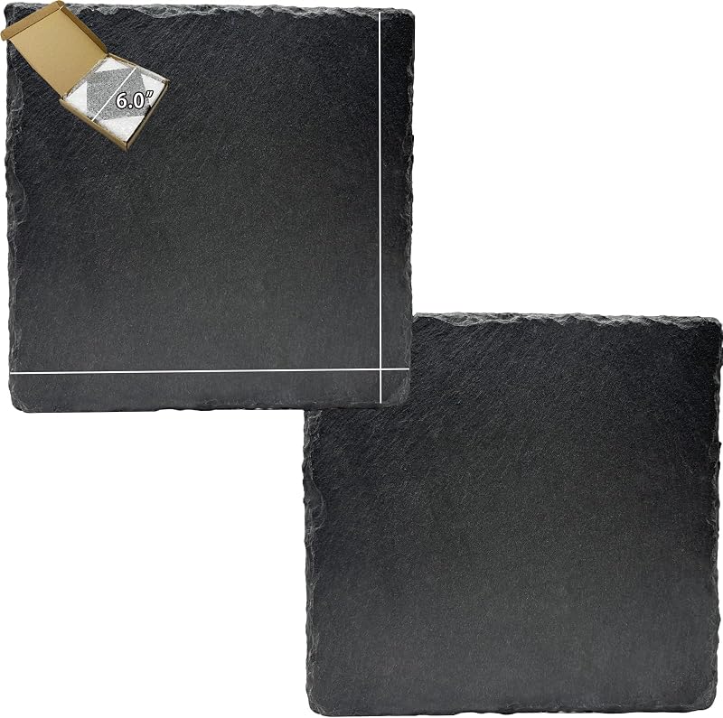 Tigela e Plataforma para Répteis em Rocha de Ardósia Tfwadmx 15 x 15 x 0,8 cm – Pacote com 2