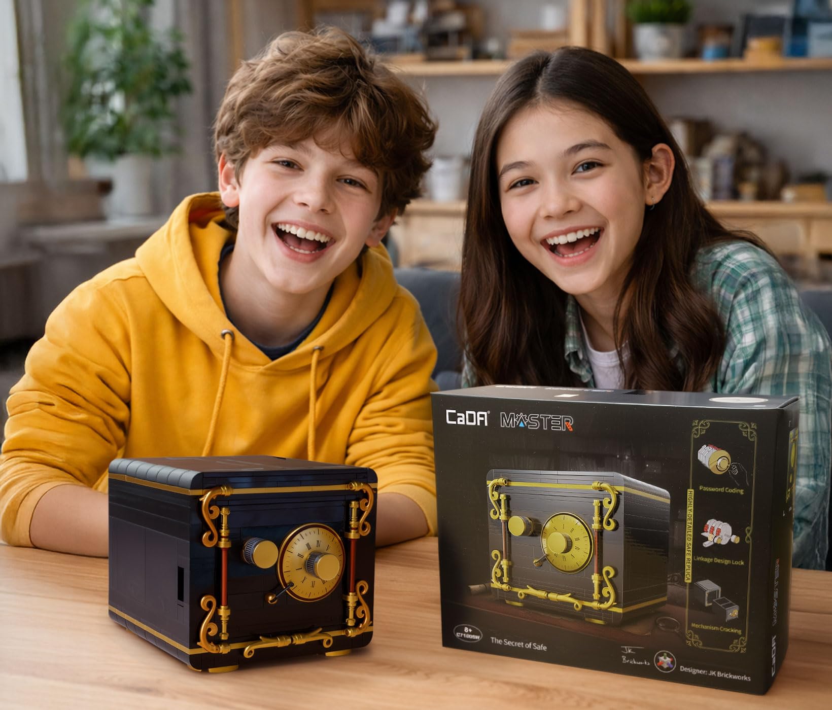 JAMARA 402851 CADA Tresor Bricks per bambini a partire dagli 8 anni, idea regalo per ragazzi e ragazze, set di mattoncini da costruzione, combinazione di numeri con rotella
