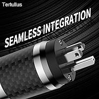 Vista 4 de Tertullus Audiophile - Cable de alimentación HiFi 5N OFC AC principal cable de alimentación de EE. UU. con enchufe de fibra de carbono IEC320-C15