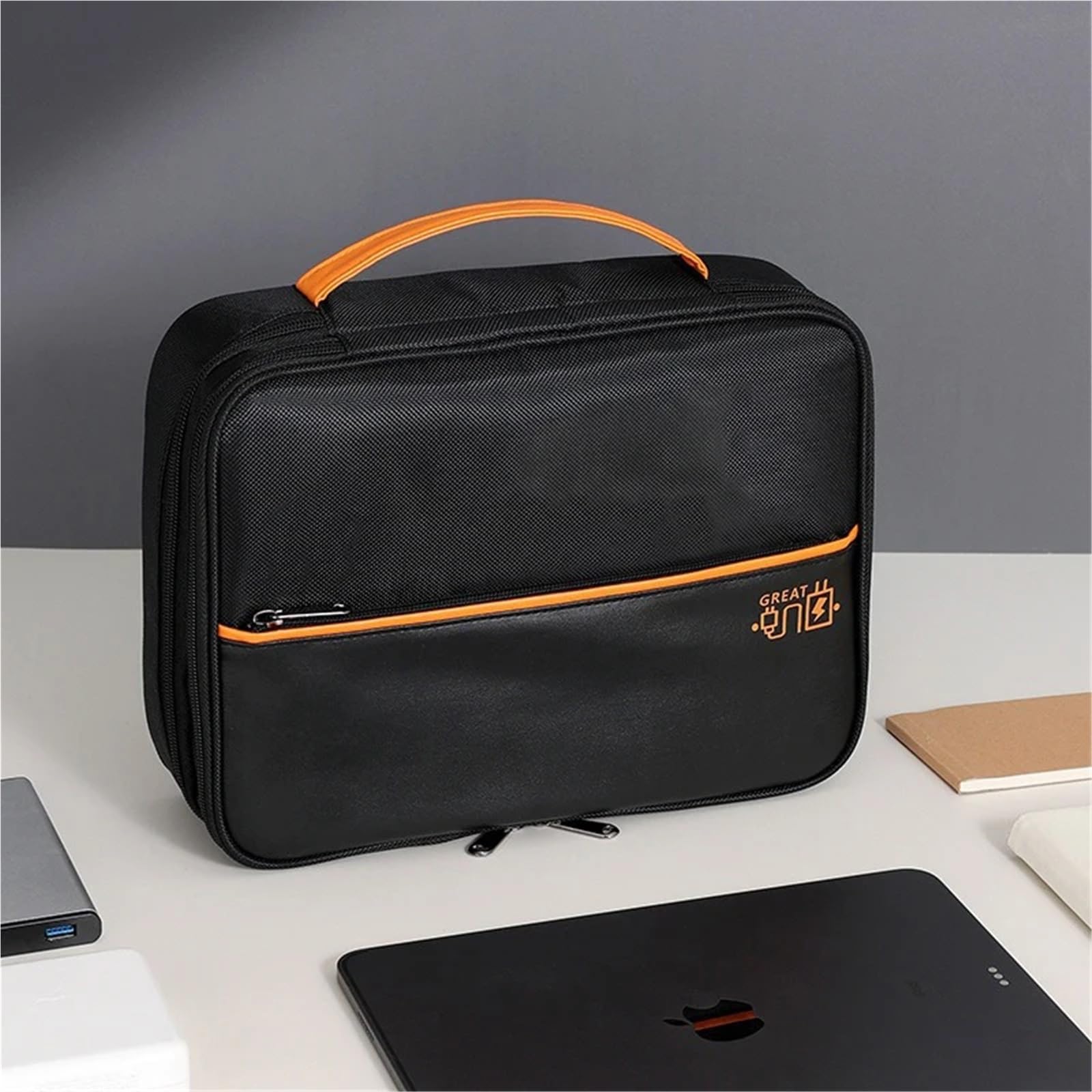 Sac Organisateur De CâBles Lot de 2 Housses Rangement Multifonctions Grande capacité for câbles données, Housse Protection for Disque Dur, boîtier Chargeur Multicouche pour CâBles(Color 3)