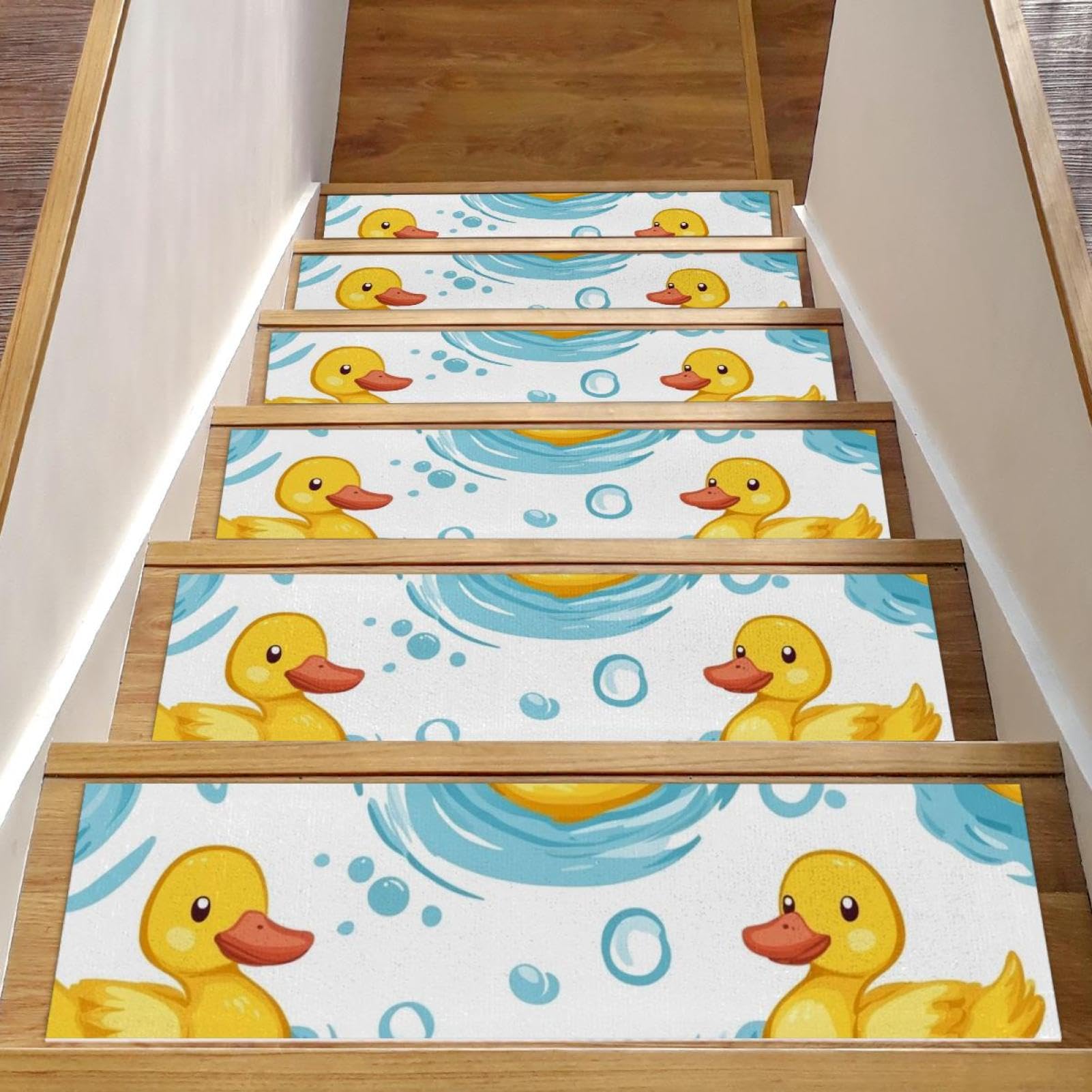 Tapis d'escalier antidérapants pour une maison sûre avec enfants et chiens motif canards