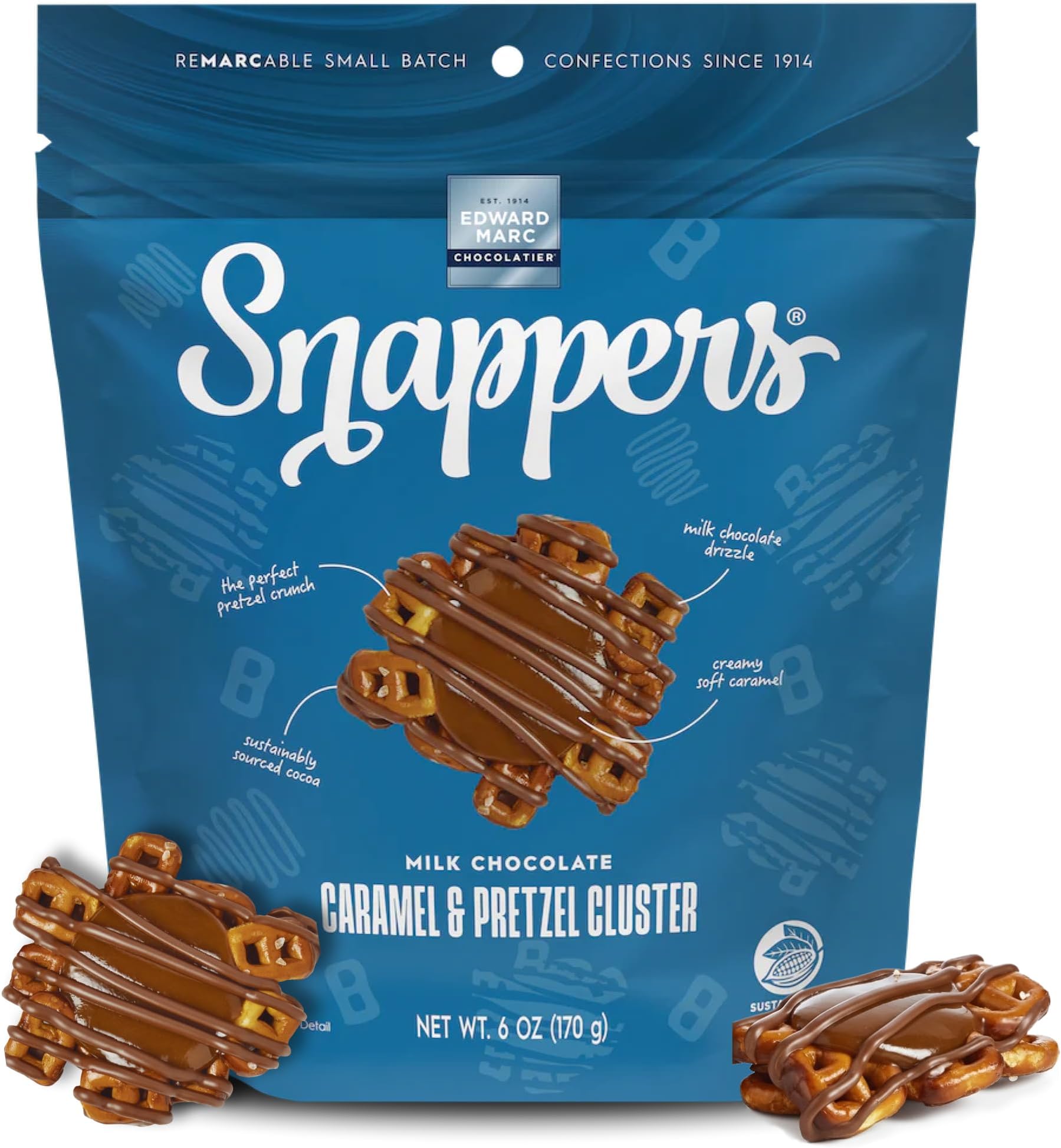 Pretzel Milk Chocolate, 6 Ounce -- 6 per case.