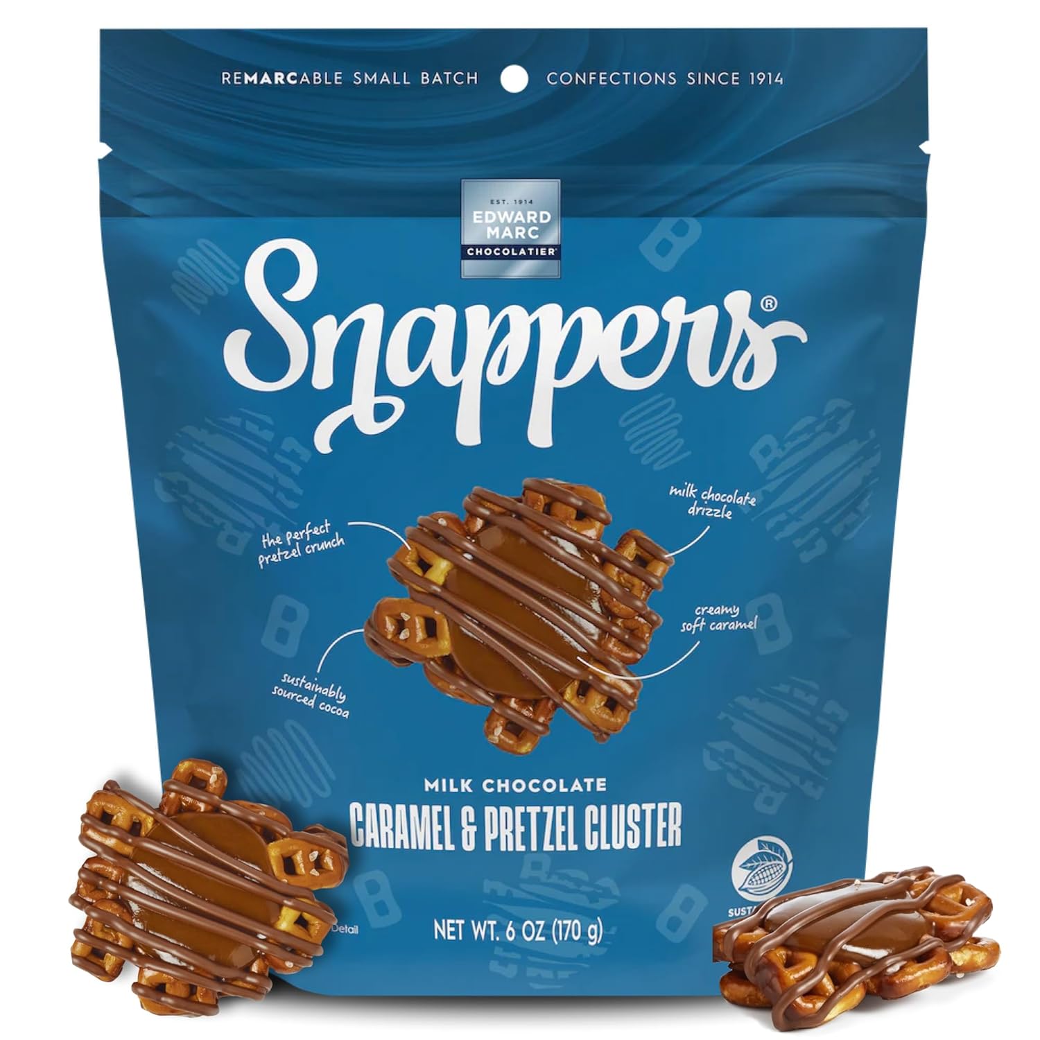 Snappers Pretzel Milk Chocolate, 6 Ounce -- 6 per case.