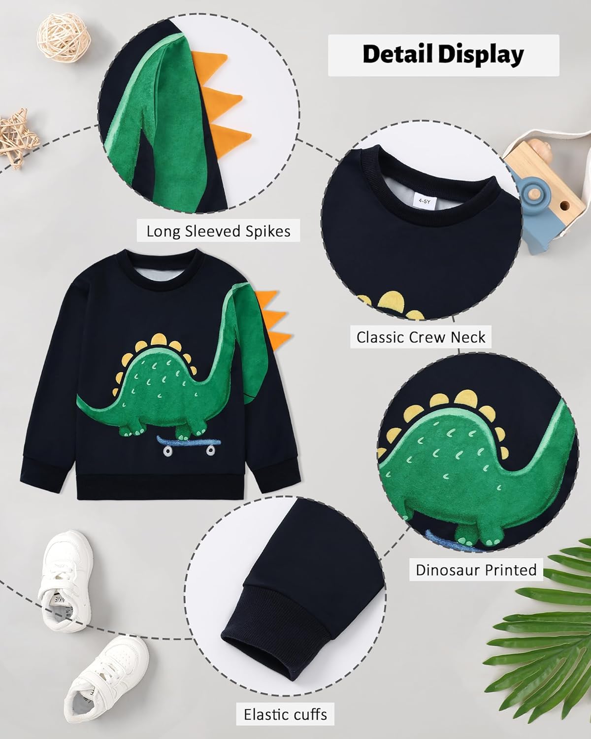 Toddler Boy Clothes Fall Winter Outfit Long Sleeve Animal Printed Top and Pants Set 2 Piece Sweatsuit 2-7Y - Image 2