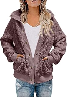 Plush Jacket Women's Winter Jacket Teedy Fleece Hooded Jacket Long Sleeve Cuddly Jacket Fleece Coat with Hood Coat Plush Jacket Teddy Jacket Zip Fleece Jacket Women's Long Hoodie Plain