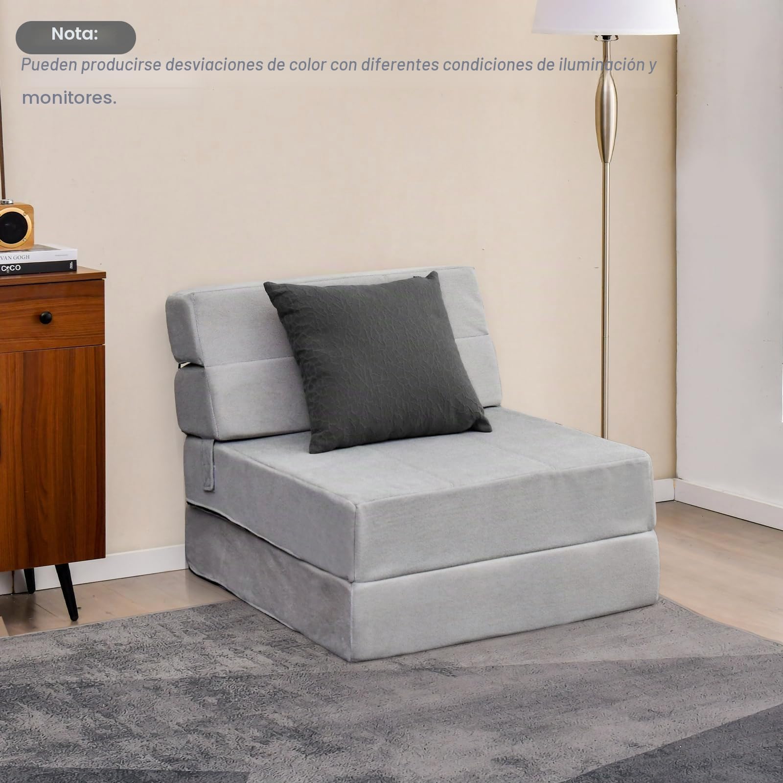 FANTASK Sofá Cama Plegable 3 en 1, colchón Plegable, Espuma Extra Gruesa (15 cm), sofá Cama, colchón de Suelo, colchón Plegable, colchón de Invitados con Funda extraíble y Lavable, 190 x 71 x 15 cm,