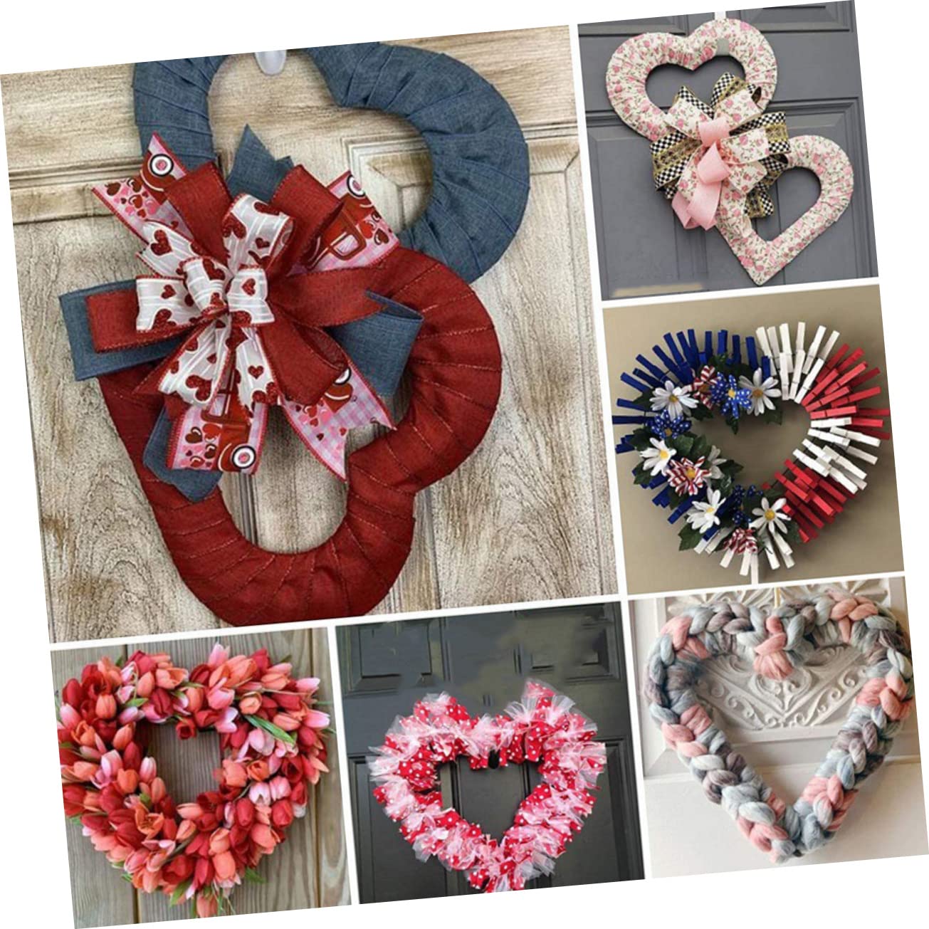 PRETYZOOM 12 STK Kranz Wandbehang Handwerk Girlandenherstellungsring Herz Drahtrahmen Herzring Gastgeschenke Für Hunde DIY Makramee Blumenrahmen Ringe Hochzeit Green Eisen