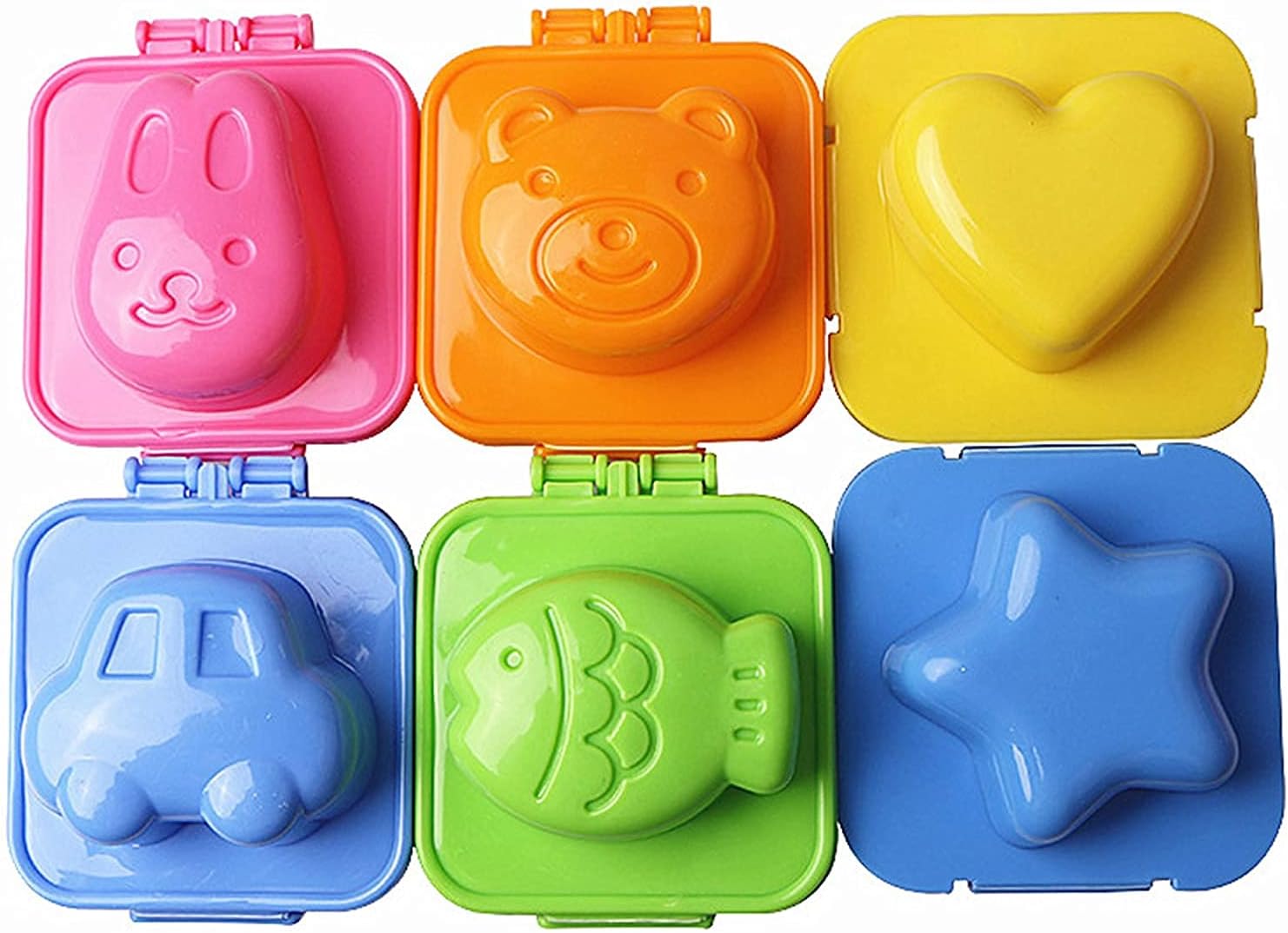 KASTWAVE 6pcs Cartoon Cute Boil Egg mould Set Shape Egg Sushi Rice Making Moulder Decorating Fondant Cake Tool For Kitchen DIY