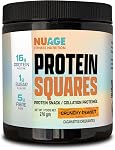NuAge Protein Squares Chocolat Brownie (270g, 6 Servants) : haute teneur en protéines (16g) & Haute Fibre (5g) | Sucre faible (1g) | Barres de snack en protéines sans gluten Nutrition | Texture douce - Fabriqué au Canada