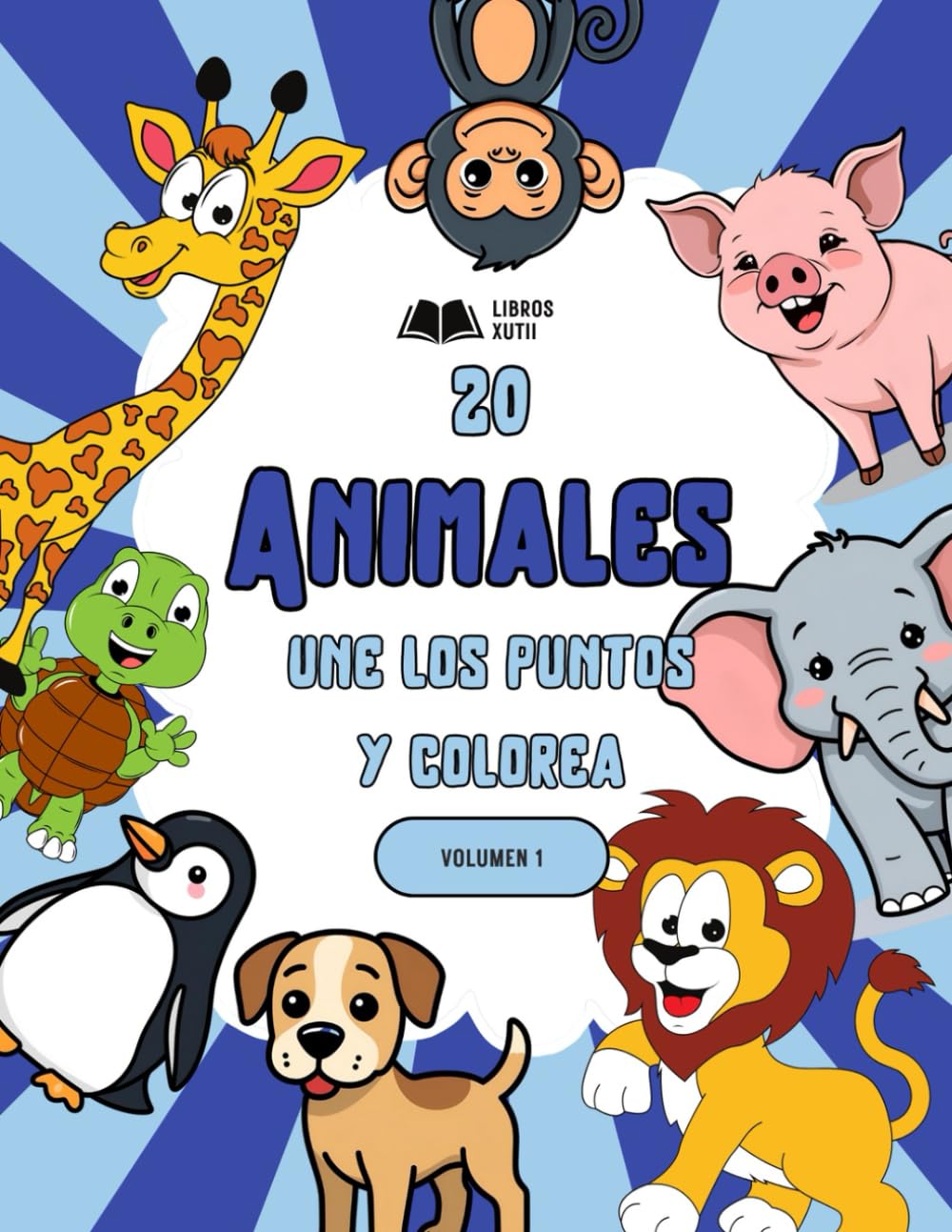 20 ANIMALES: Une los Puntos y Colorea: VOLUMEN 1: Libro de Actividades para Niños de 4 a 8 Años | Aprende los Números y Nombres en Español e Inglés ... (Une los puntos y colorea Español/Ingles))