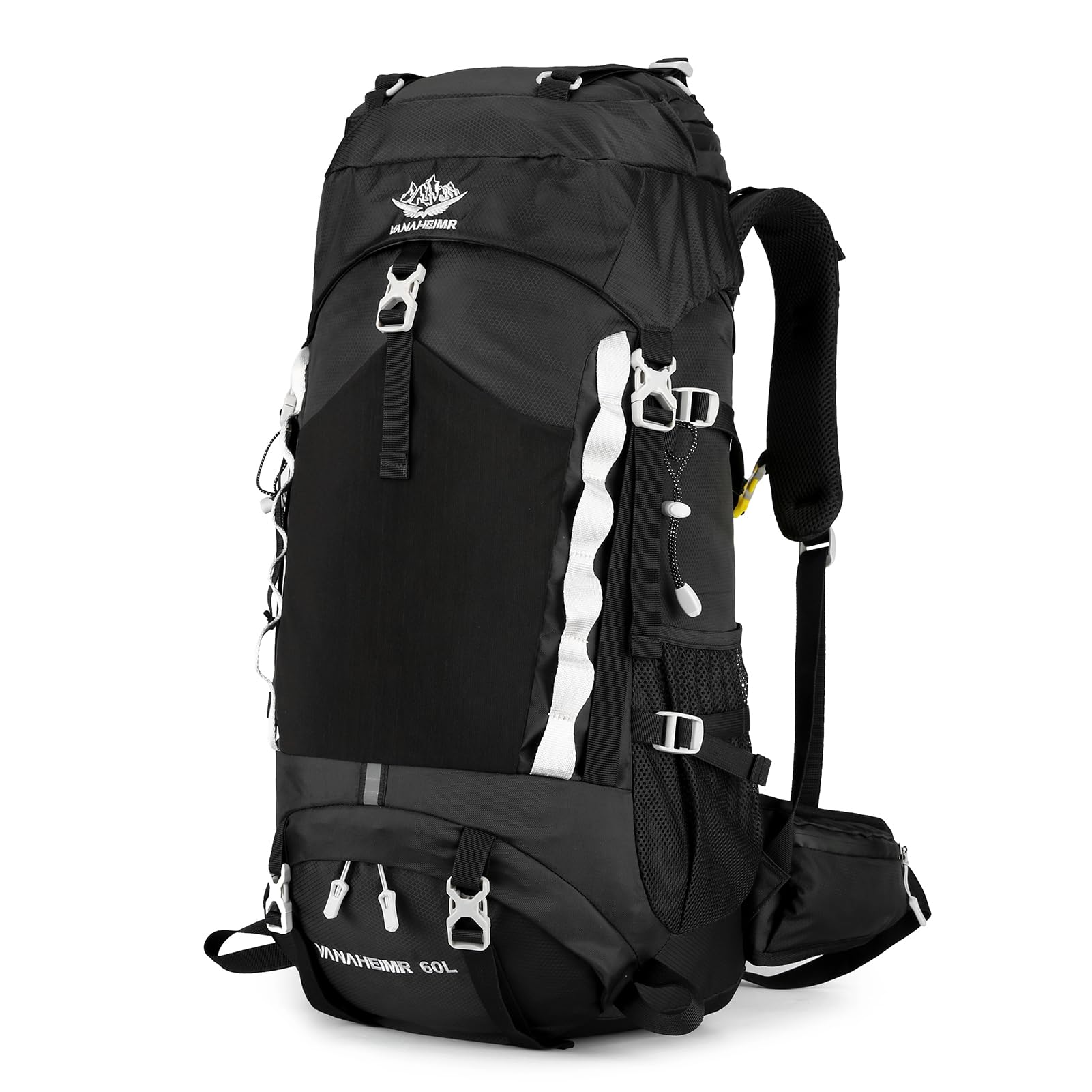 Jemora Sac à dos de randonnée étanche 60L, sac de jour de voyage de Camping avec housse de pluie pour Camping randonnée voyage