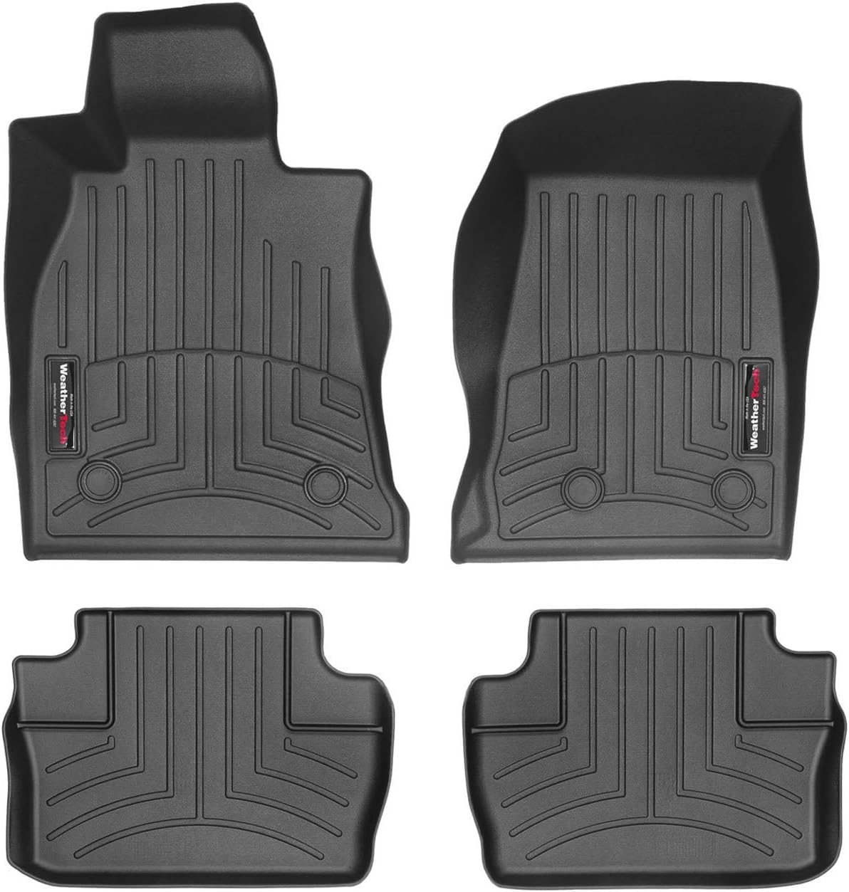 WeatherTech Custom Fit FloorLiners for Cadillac CT4, CT4-V Blackwing, CT4-V - 1st & 2nd Row (441618-1-2), Black