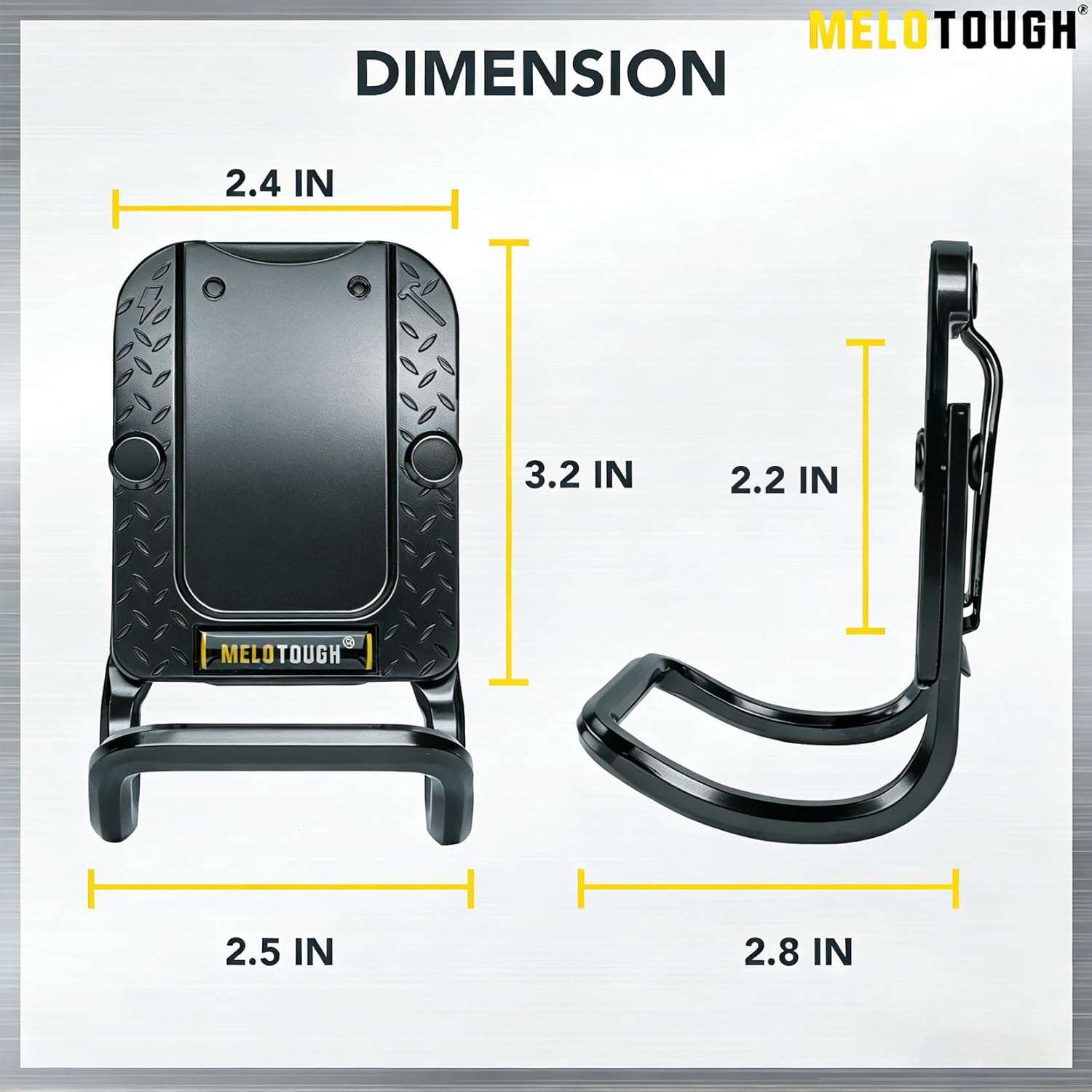MELOTOUGH Hammer Holder for Belt,Hammer Loop Fit Up to 2" Tool Belt,Holds Hammers,Hatchet or Mallet,Made of Aluminum Alloy Material (Black) - Image 4