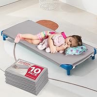 RowinsyDD 10 Pack Gray Daycare Cot Sheets 23x51 Inch - Breathable Microfiber with Elastic Corners for Toddler Preschool Naps