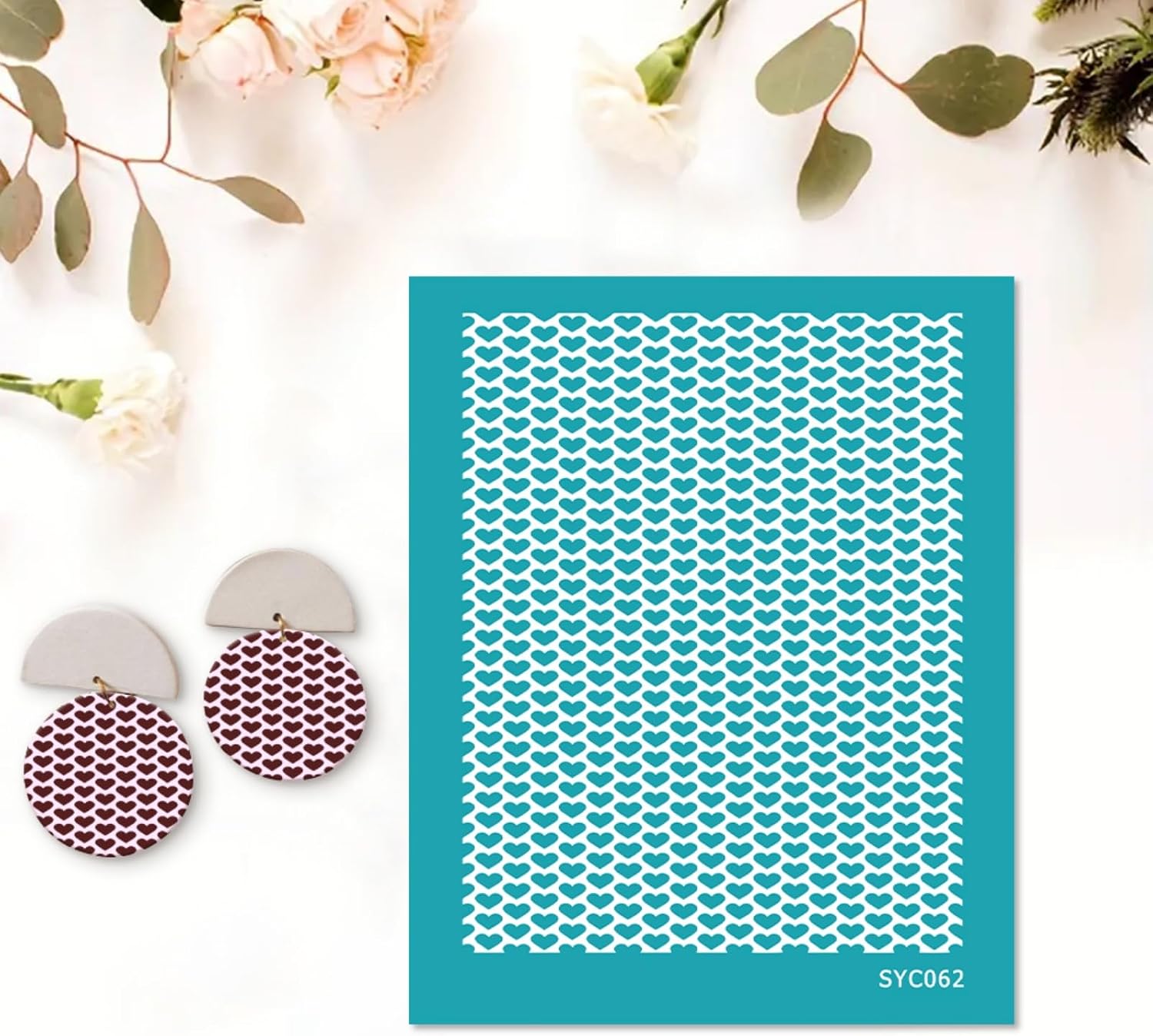 Briartw 4 Pattern Clay Silk Screen Stencil Set for Polymer Clay –Abstract & Patterned DIY Craft Templates (4.13x3.35 Inch / 10.5x8.5 cm) –for Polymer Jewelry,Earrings,Sculpting & Decorative Art