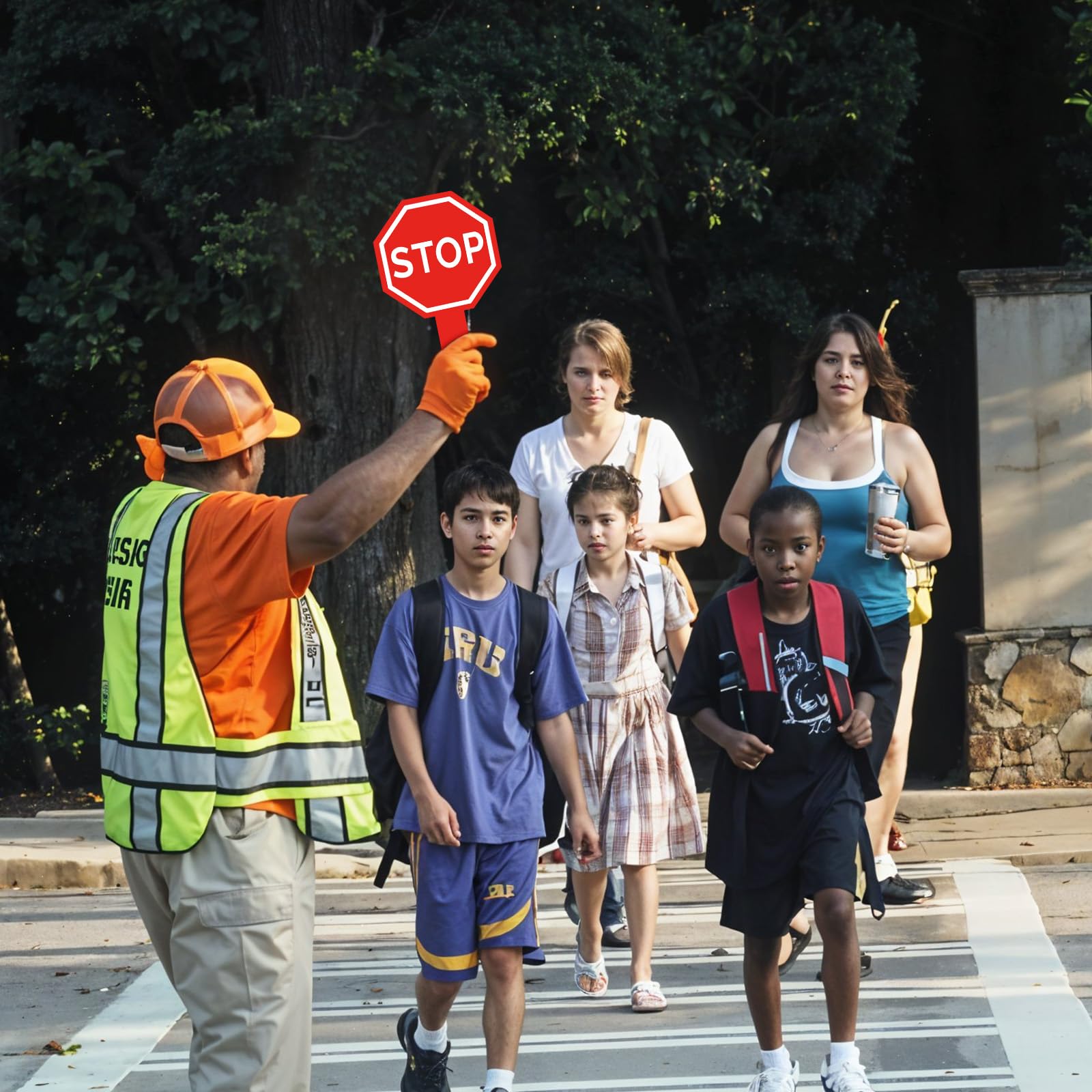 Ouligay Stop and Go Sign with Handle Double Sided Red Light Green Light Crossing Guard Stop Sign, Waterproof PVC Traffic Safety Tool for Kids Ideal for Classroom and Garage Use — Amazon image 2