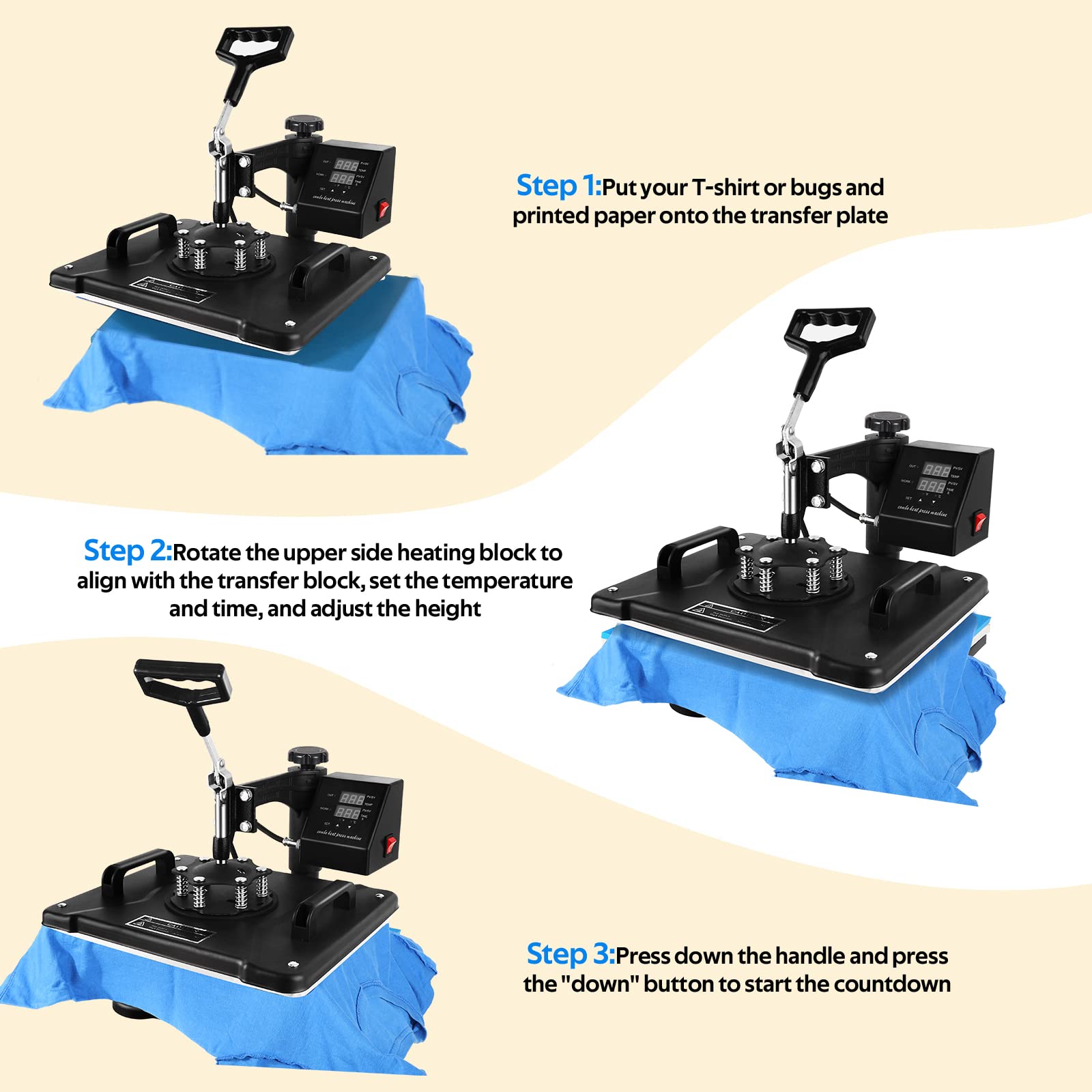 surpcos heat press machine 5 in 1