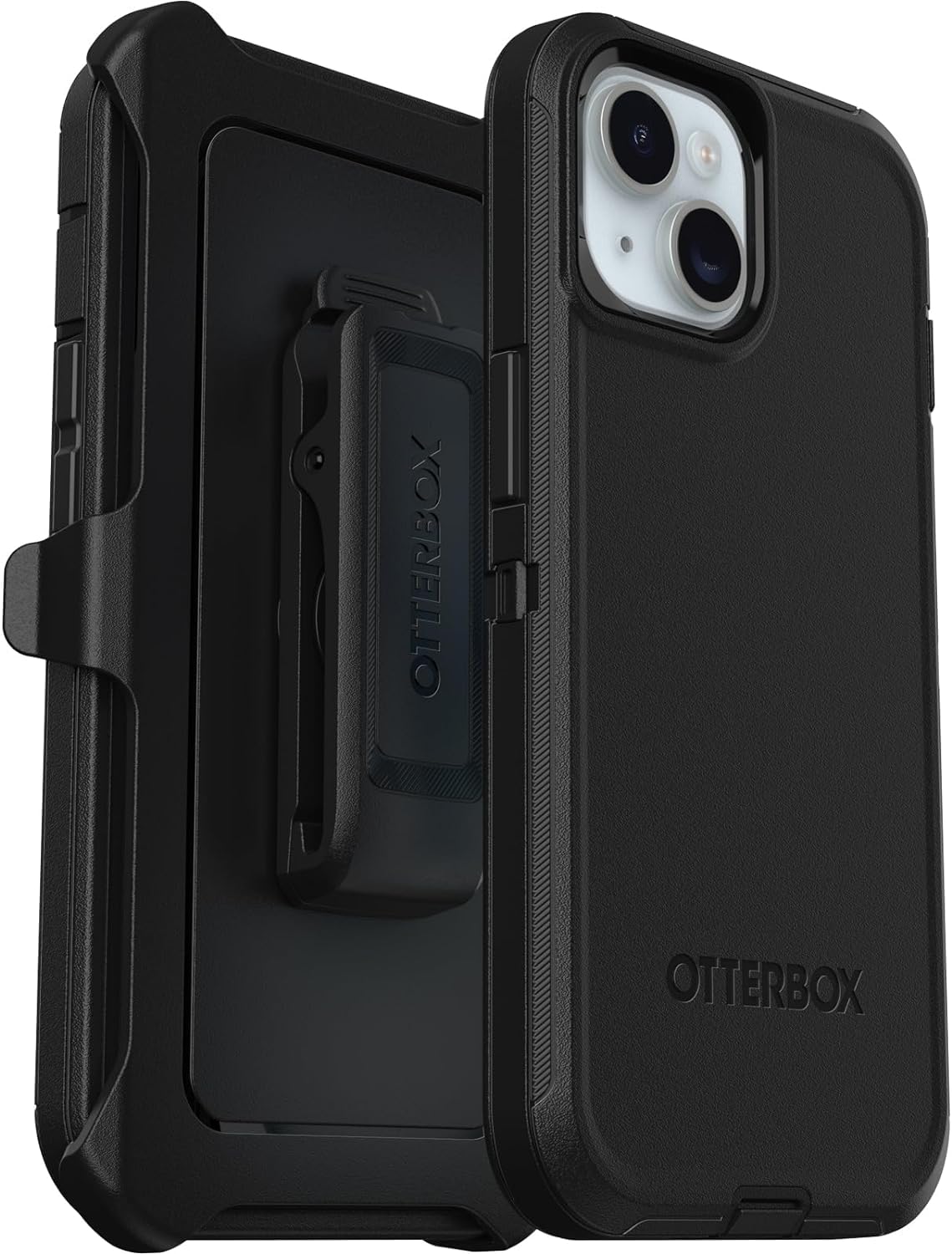 iPhone 15, iPhone 14, & iPhone 13 (Only) - Defender Series Case - Black - Screenless - Ru…