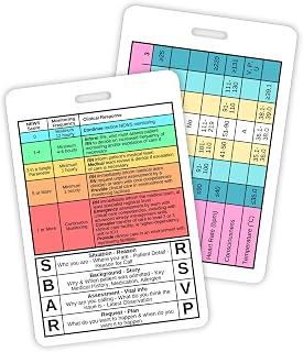 NEWS2 RVSP SBAR Observations Healthcare Badge Clip Buddy 6.7x9.9cm Tools for Escalating Plastic Card with Lanyard Hole Reference Nurse EMT Paramedic