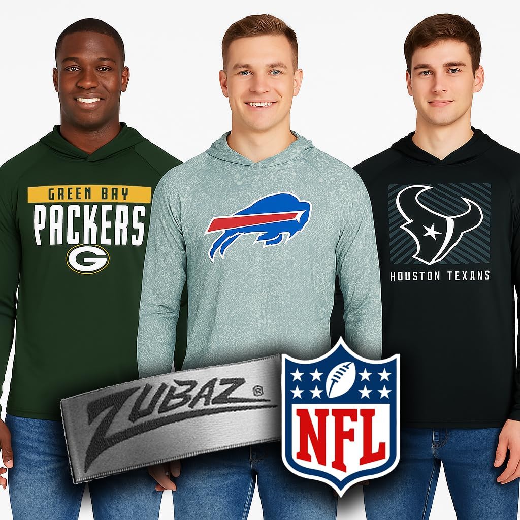Zubaz NFL Men's (S-5XL) Team Name & Logo Lightweight Hoodie - Image 2