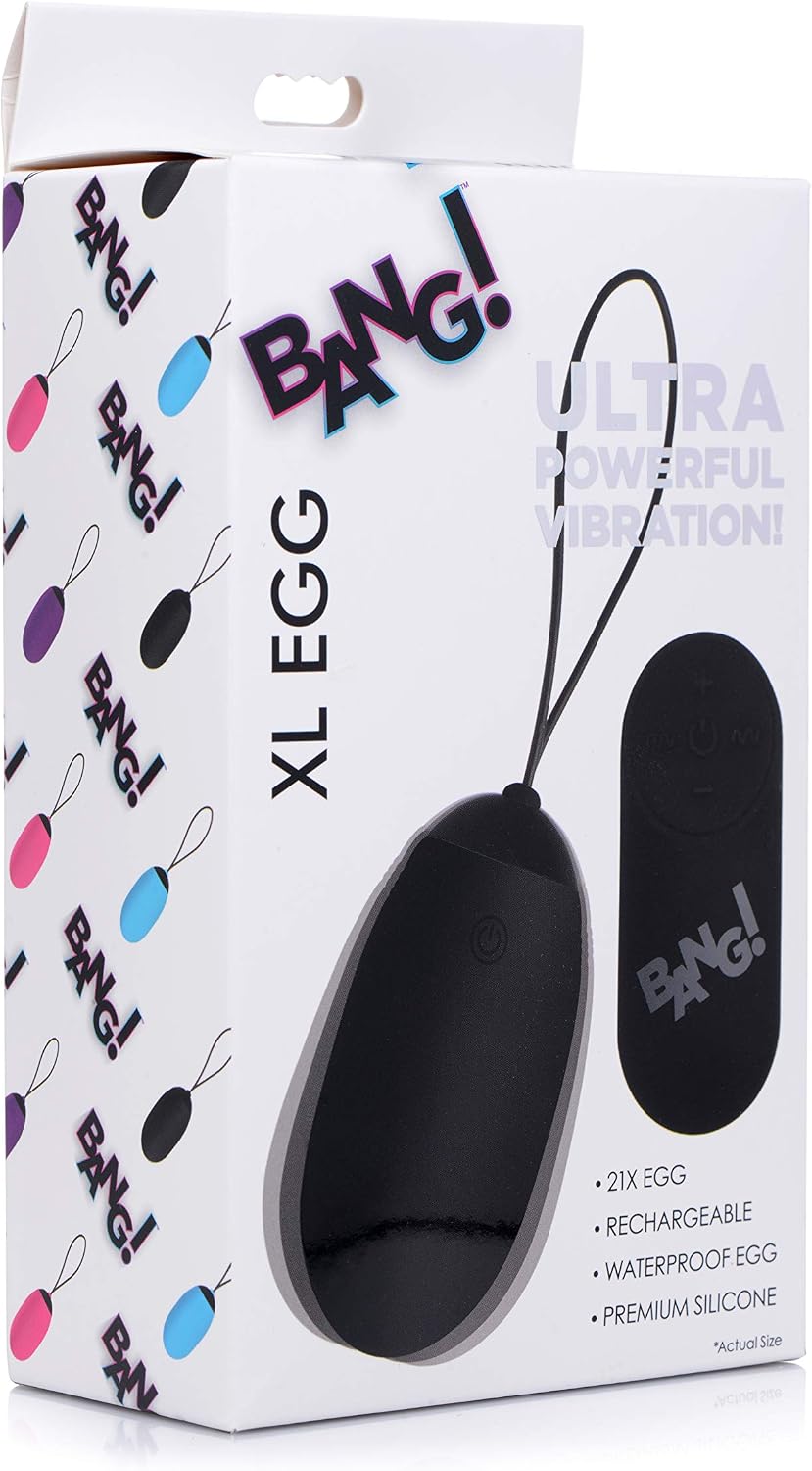 XL Silicone Vibrating Egg - Black