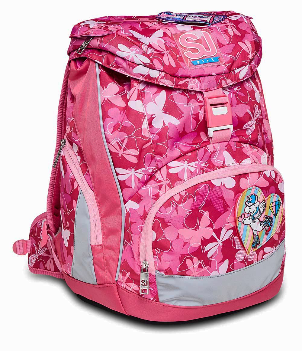 SJ GANG STYLE JAM GANG Zaino Updown Soft, Schienale regolabile, Tasche multifunzione, Tasca porta merenda, Scuola elementare, Per bambine e ragazze