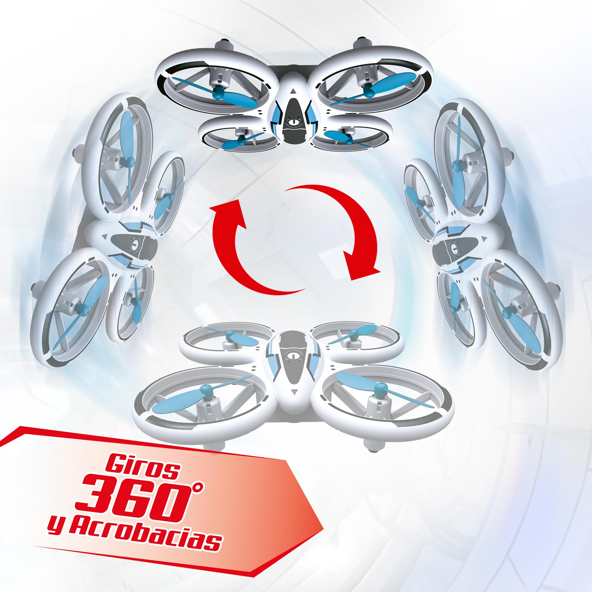 Bizak Neon dron akrobacyjny z niebieskimi i zielonymi światłami LED, stabilny lot + akrobatyka 360°, +8 lat, (62004827)
