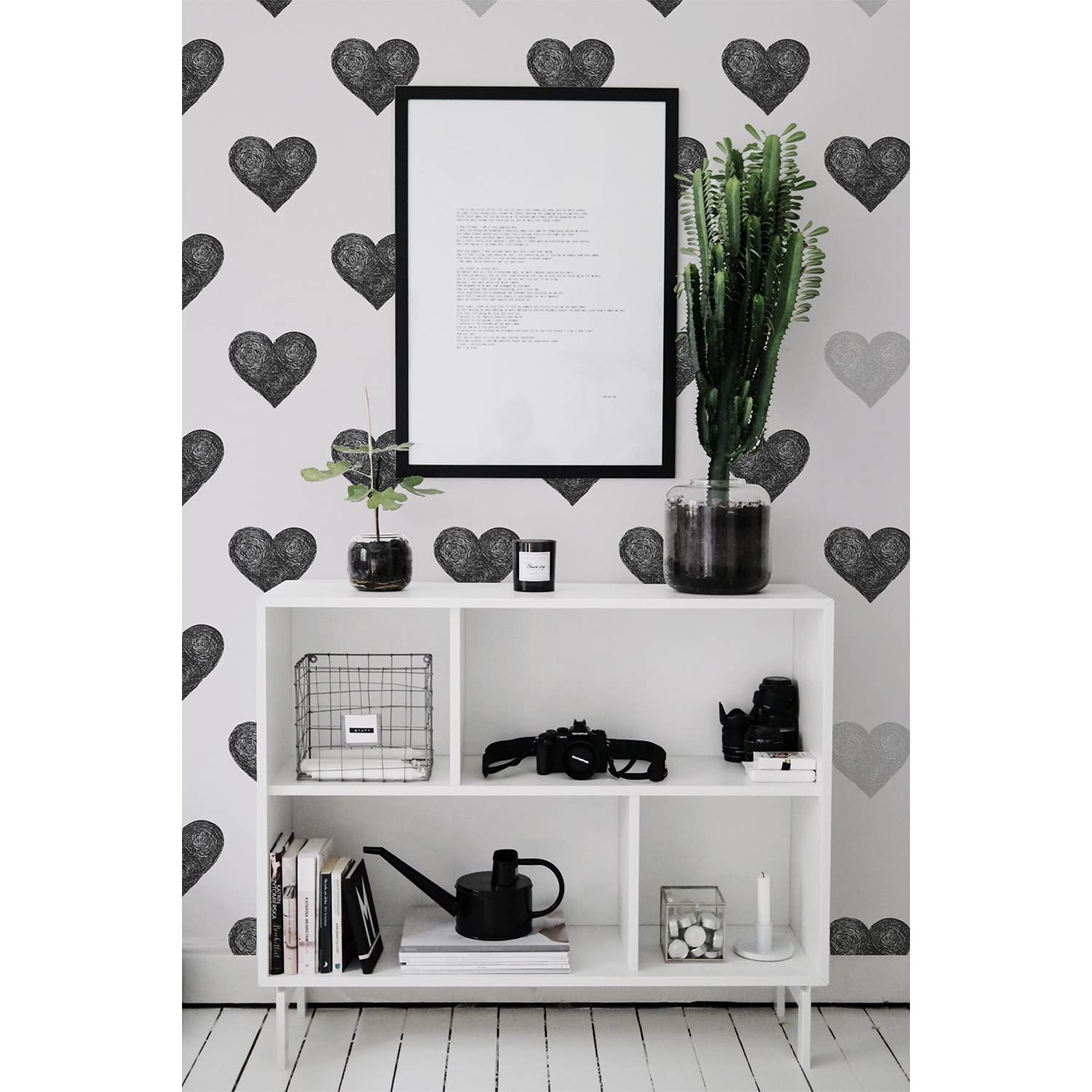 Papier Peint Cœurs Abstraits Salon et Chambre Décoration Murale en Latex Coloray 208x146cm