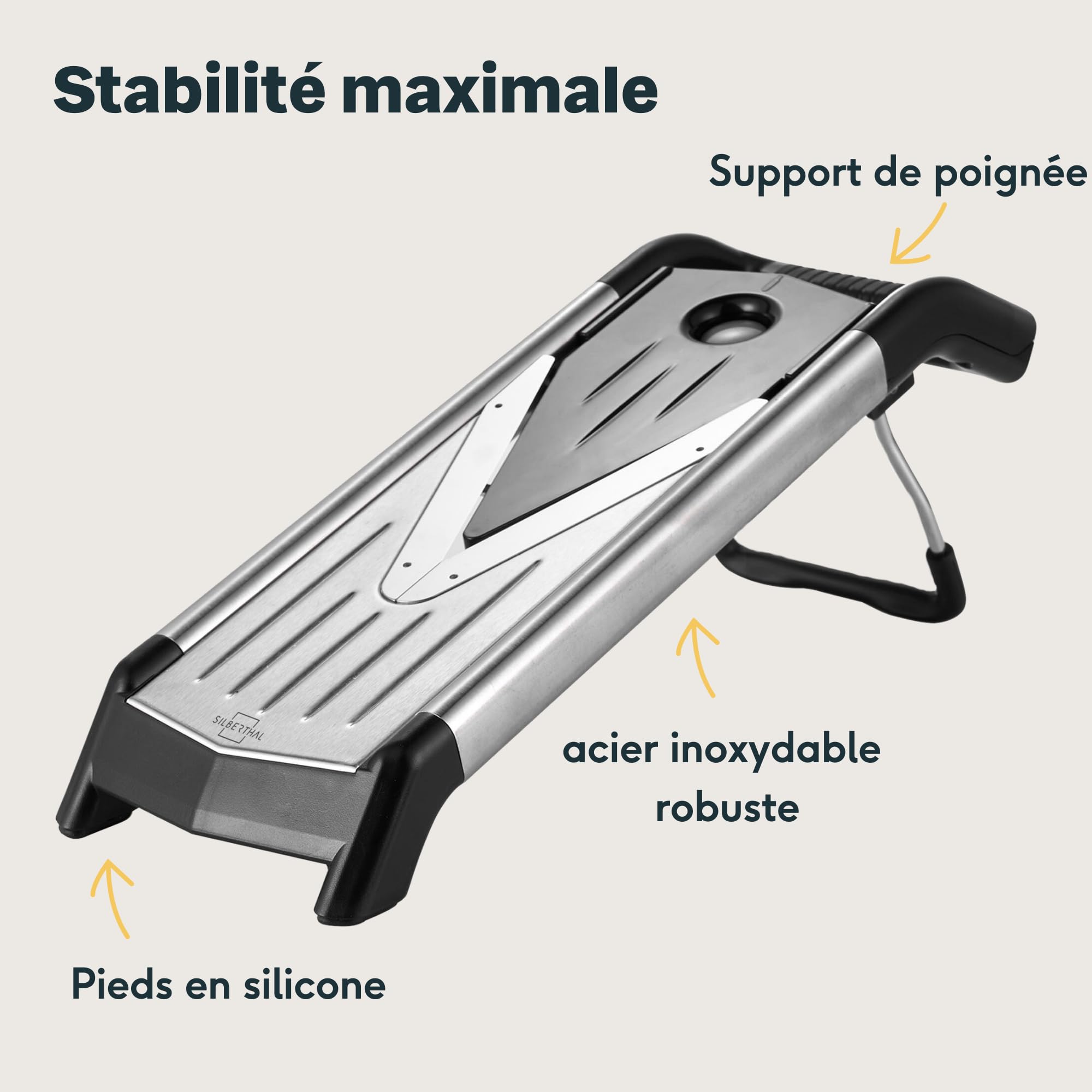 Silberthal Groentesnijder Mandoline RVS 5 Inzetstukken Silberthal Groentesnijder Mandoline RVS 5 Inzetstukken