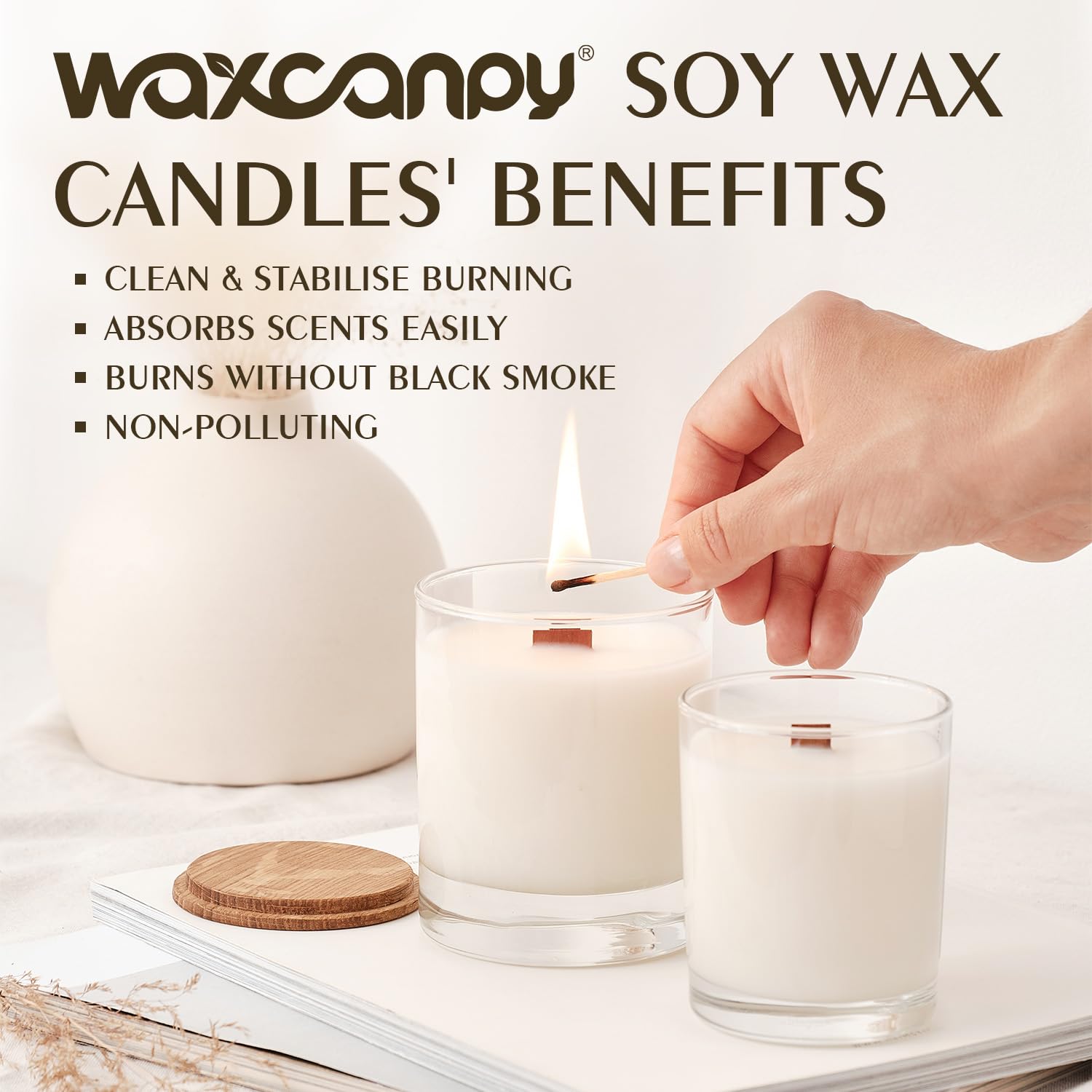 Copos de cera de soja, cera natural para velas, cera de soja orgánica para hacer velas de granja, sin aditivos, inofensiva y pura (20 libras)