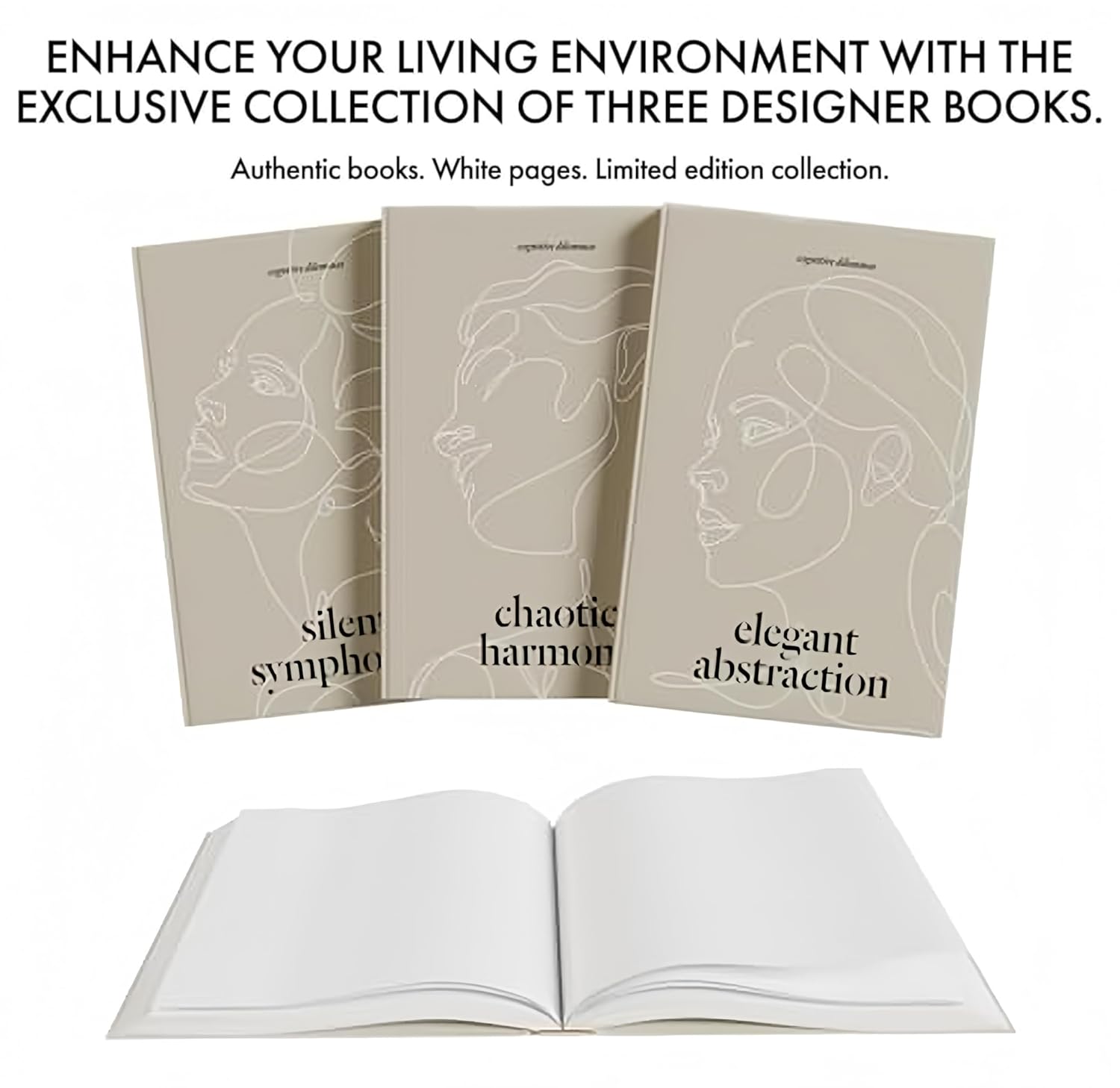 3 Pcs Decorative Fake Books for Home Decor - Aesthetic Designer Set for Coffee Table, Living Room, Book Shelf