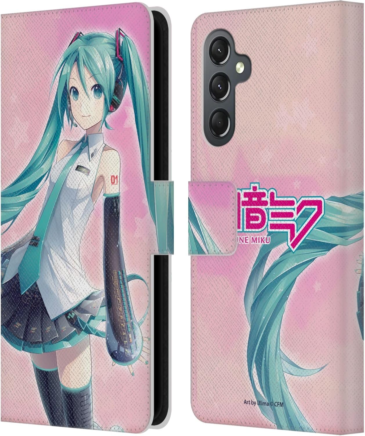 Head Case Designs Officially Licensed Hatsune Miku Cute Graphics Leather Wallet Case Compatible with Samsung Galaxy A25 5G