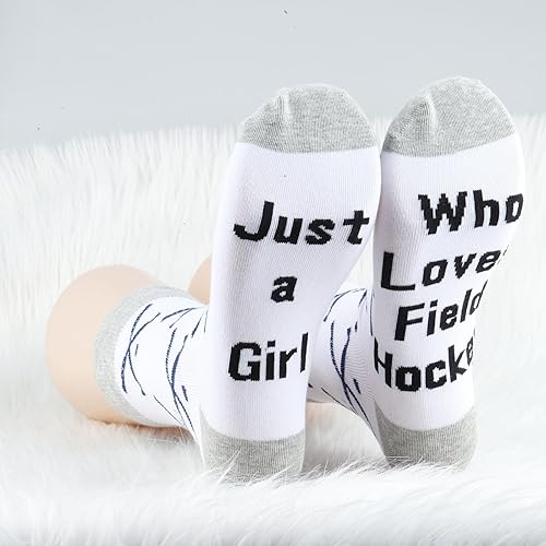 Miniatura 3 de CMNIM Calcetines novedosos de regalo de hockey sobre césped para niñas, solo una chica que ama el hockey sobre césped, regalo para jugadores,