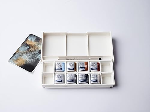 Vista 90 de Winsor & Newton - Cotman - Juego de acuarelas, 12 medias pastillas y pincel Juego de 6 tubos 0.3 fl oz