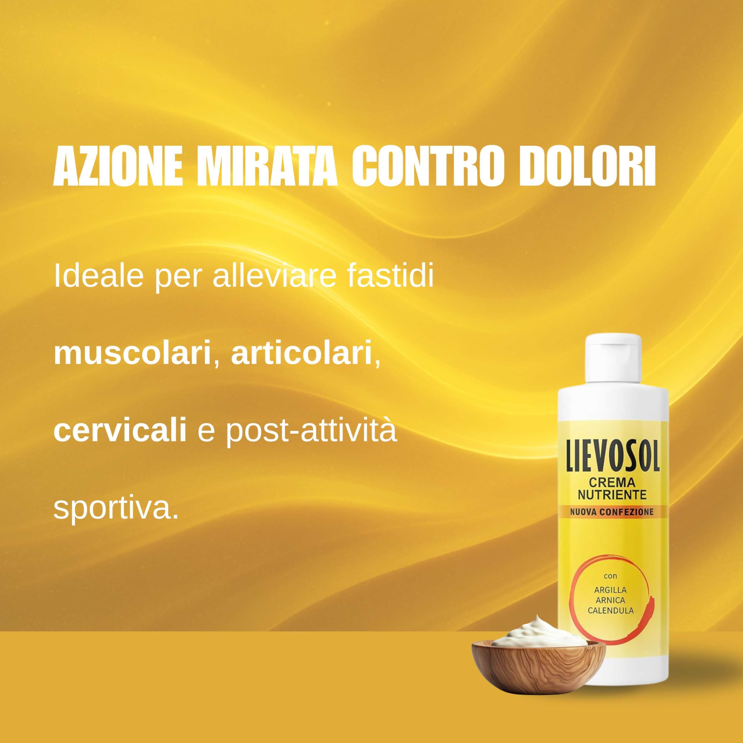Lievosol – Crema Antidolorifica Naturale Extra Forte con Arnica e Artiglio del Diavolo – Sollievo per Dolori Muscolari, Articolari, Cervicale e Schiena – Texture Leggera – 200ml
