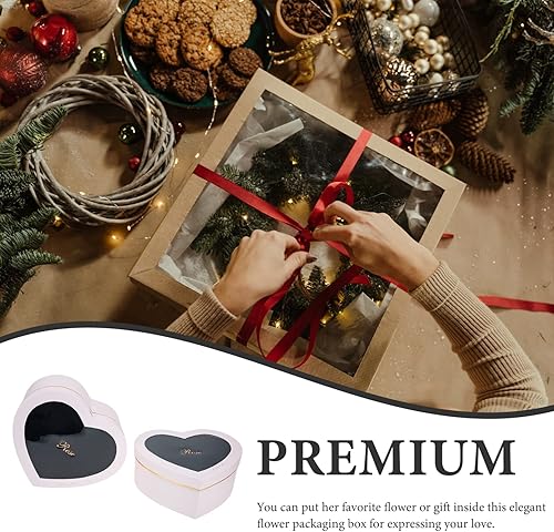 Miniatura 3 de Cabilock 2 cajas de flores para el día de San Valentín, con forma de corazón, con ventana, para exhibir un regalo elegante para bodas, cumpleaños y