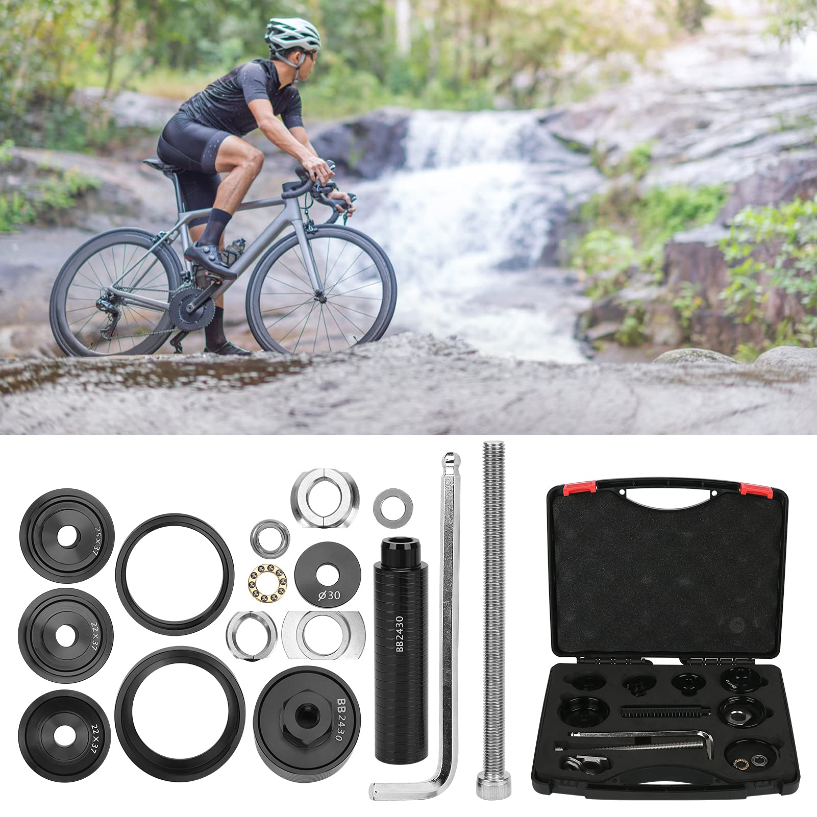 Fietslager Press Kit, Bike Bottom Bracket Installeren en Verwijderen Tool Kit Trapas Remover voor BB86/BB30/BB91/BB92/PF30, Professionele editie