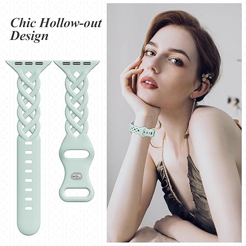 Miniatura 3 de Correas de silicona delgadas compatibles con Apple Watch Band de 1.575 in, 1.496 in, 1.614 in, 1.732 in, 1.772 in, 1.811 in, 1.654 in, correa