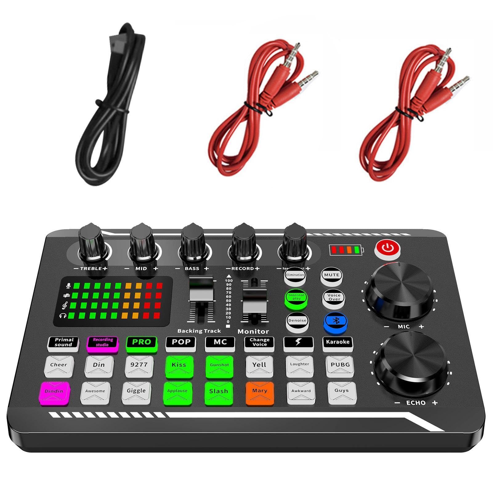 Kit scheda audio - scheda audio F998, pacchetto di attrezzature podcast | professionali | Kit scheda audio con microfono per podcast, pacchetto di apparecchiature di trasmissione in versione i