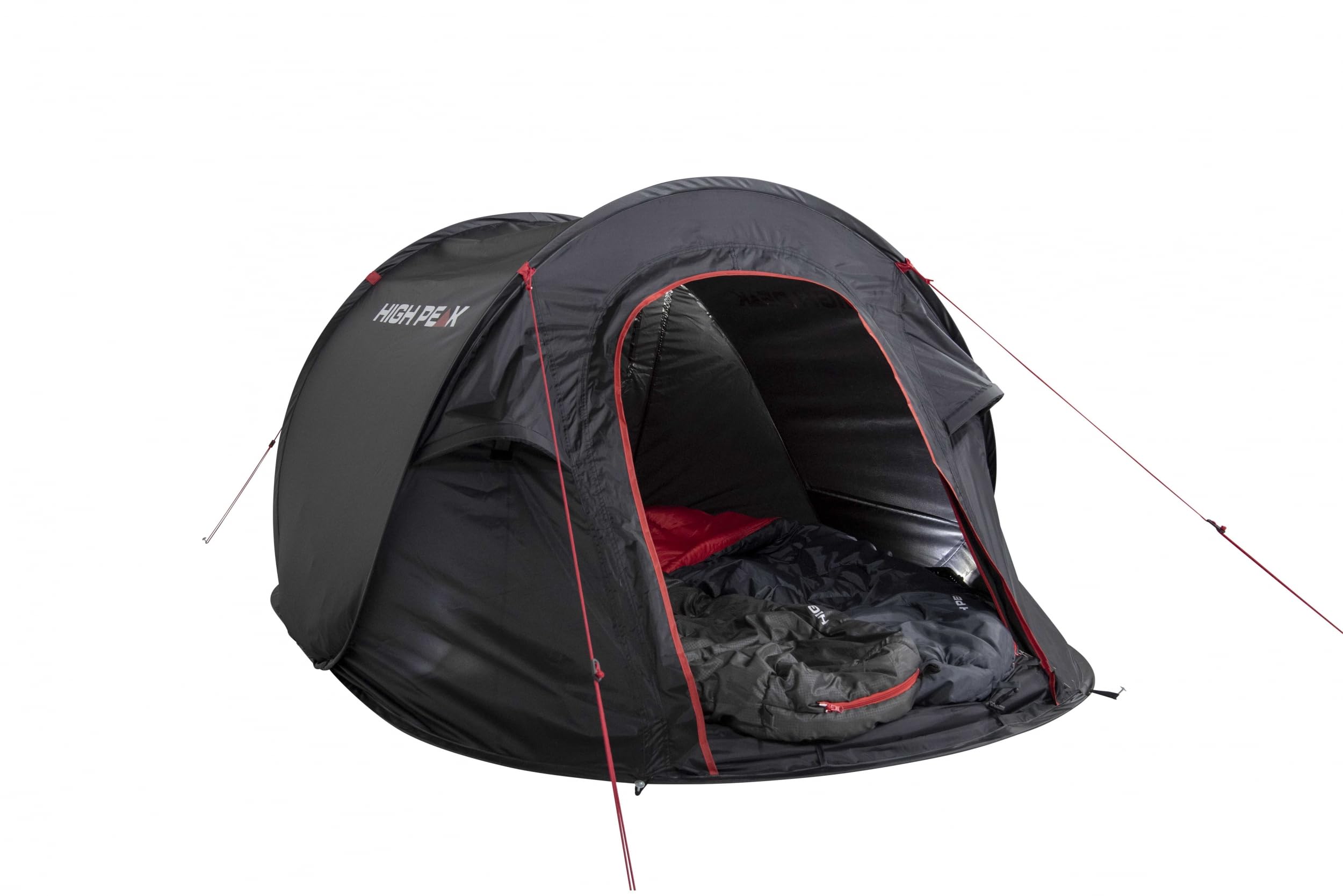 High Peak Wurfzelt Vision 2, Pop Up Zelt für 2 Personen, Festivalzelt freistehend, super leichtes Schnellöffnungs-Wurfzelt, 2000 mm wasserdicht, Ventilationssystem, Moskitoschutz