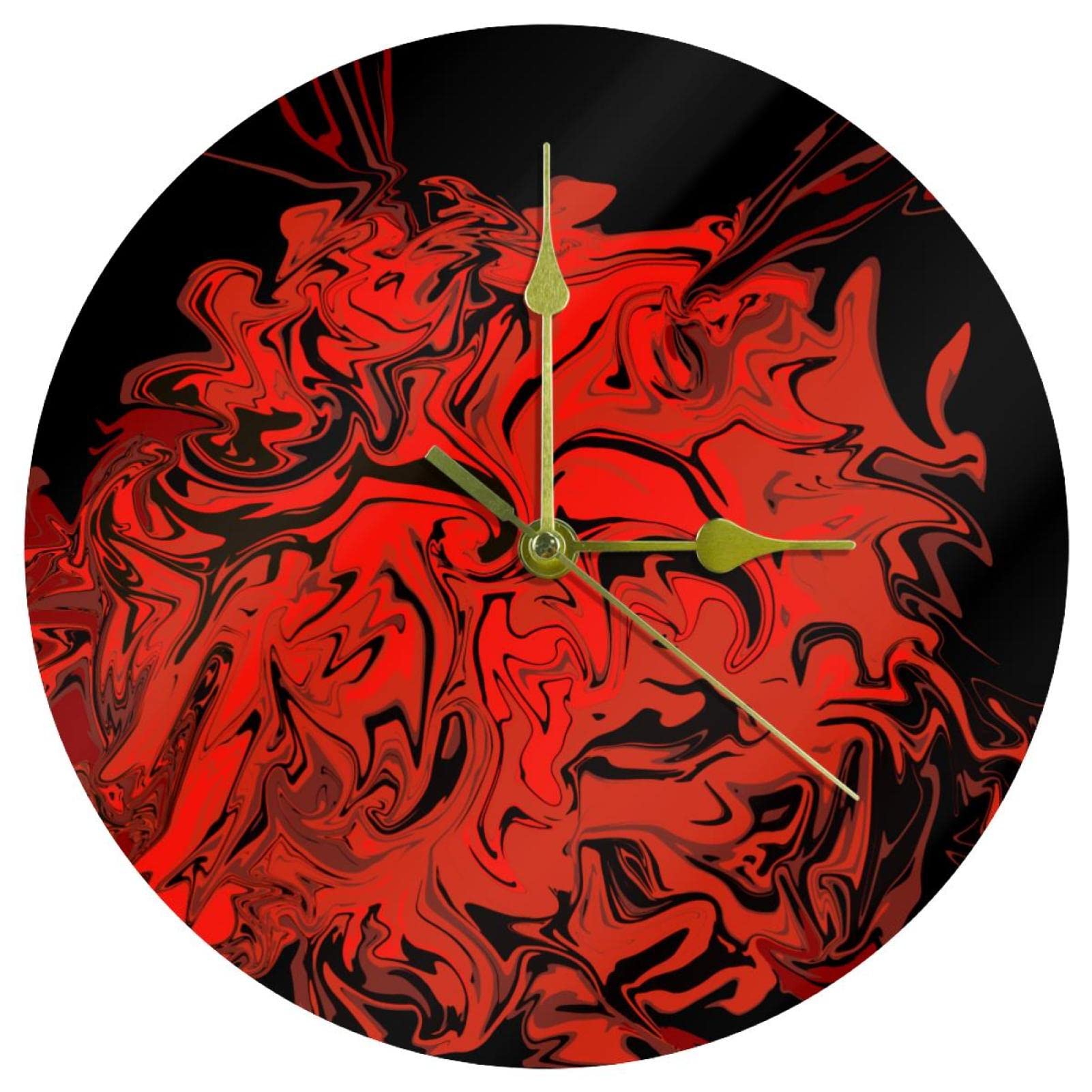 Horloge murale de 24 cm rouge en acrylique ronde pour créer un coin calme