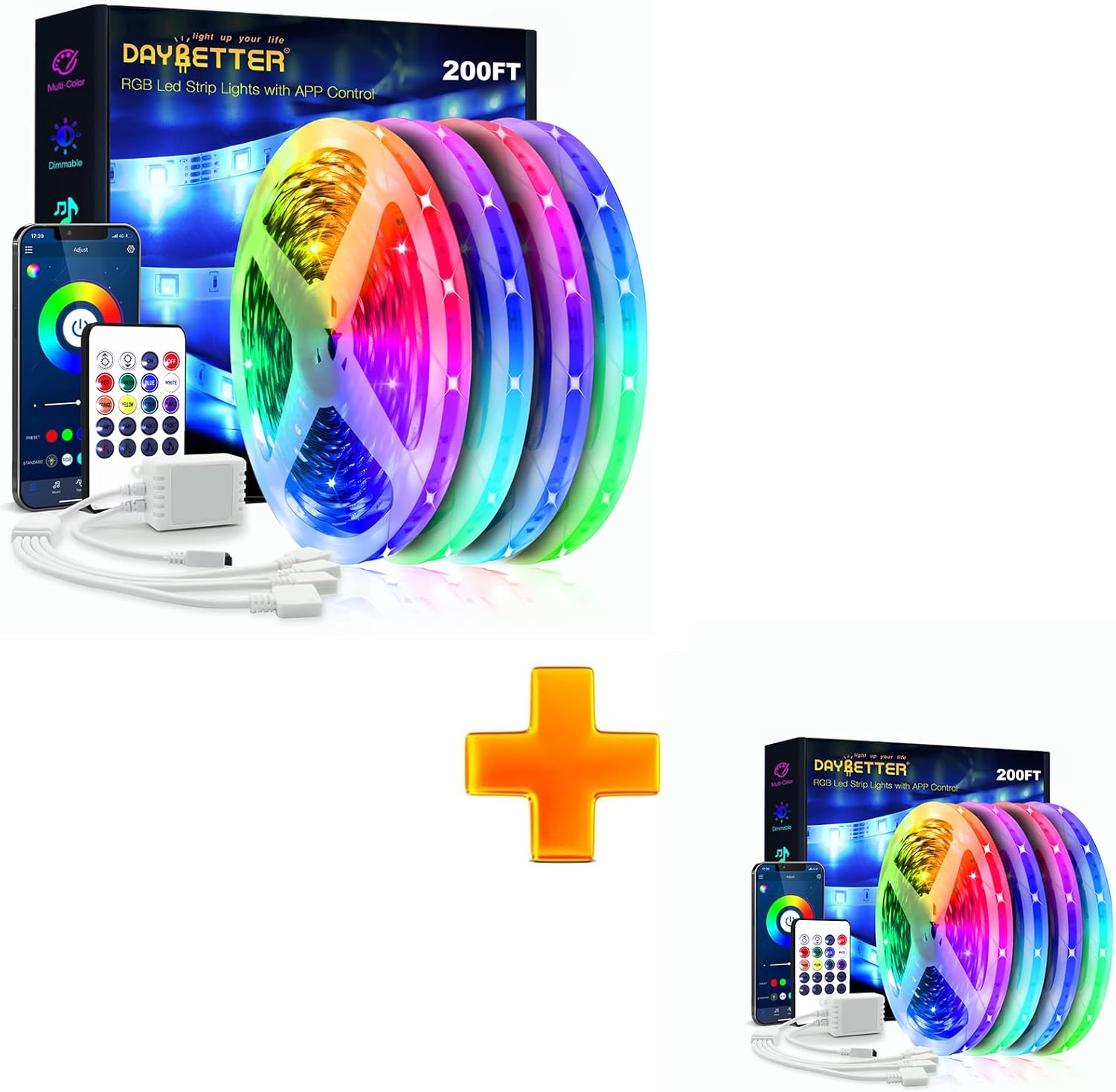 DAYBETTER Led Strip Lights 200ft,100FT WiFi Led Strip