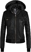 Vista 1 de wantdo Chaqueta de cuero ligera para mujer, estilo casual, con capucha extraíble