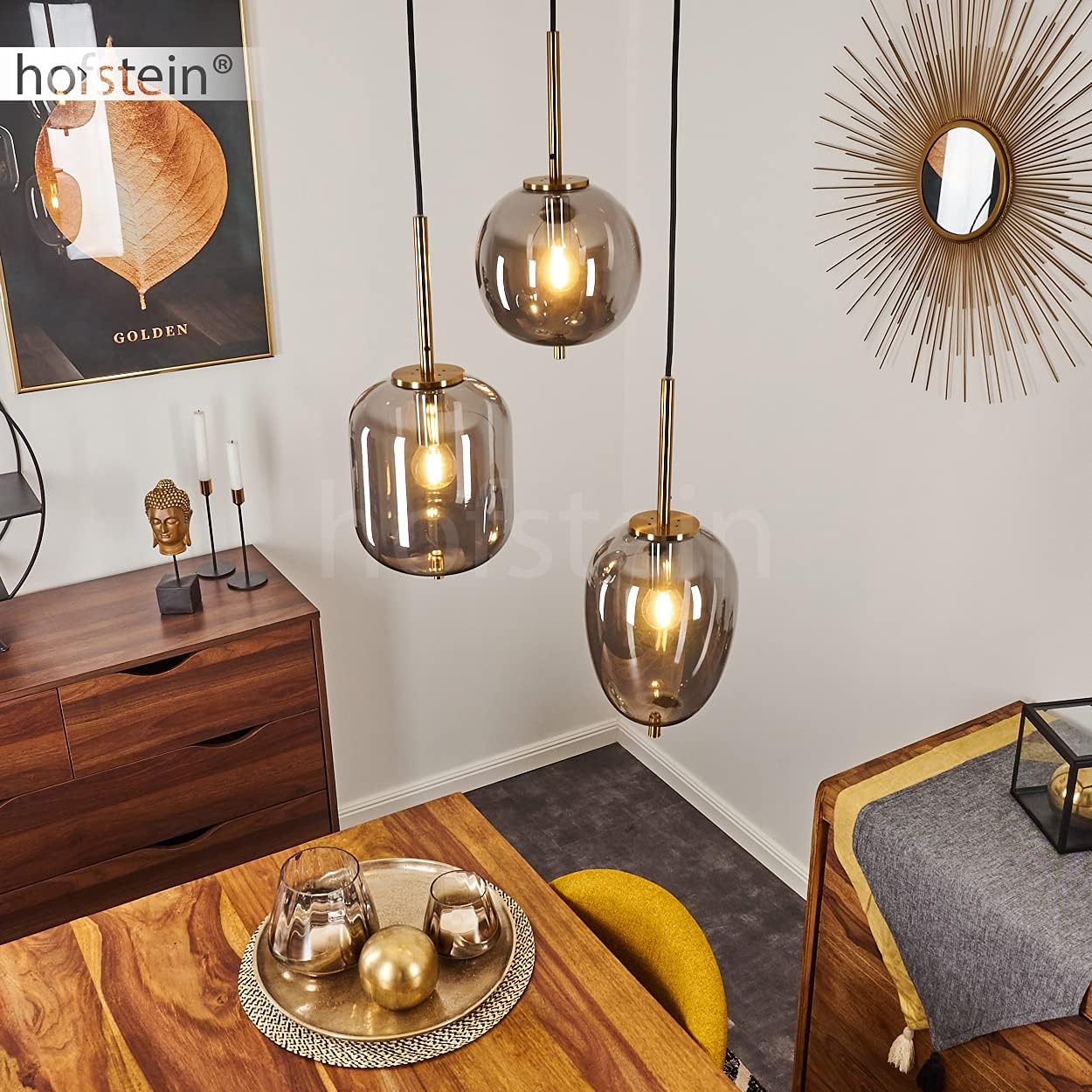 Suspension Gondo En Bois Et Métal Noir, Lampe Pendante Vintage Idéale